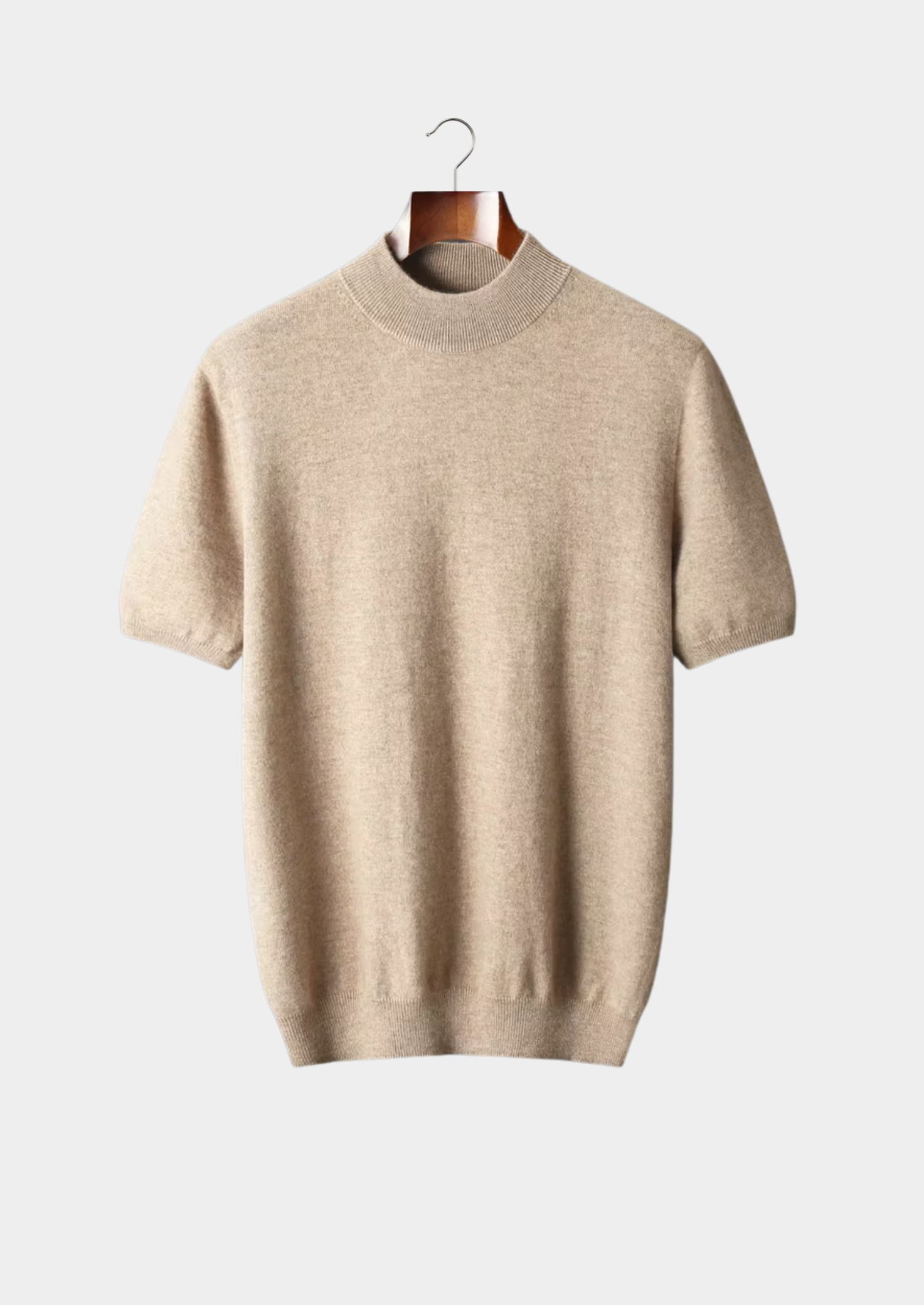 Men’s Short-Sleeve Knit Shirt with Mock Neck