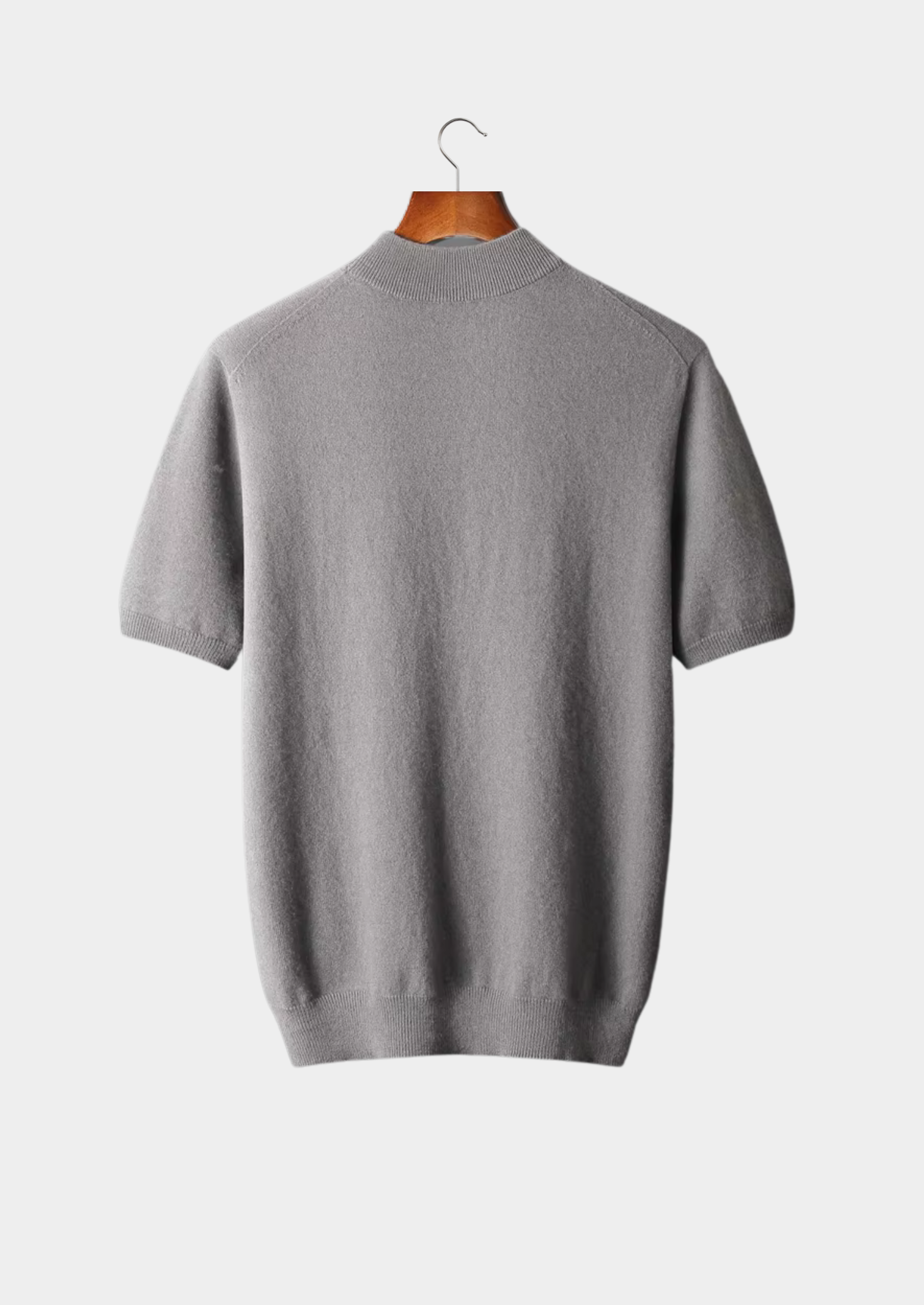 Men’s Short-Sleeve Knit Shirt with Mock Neck