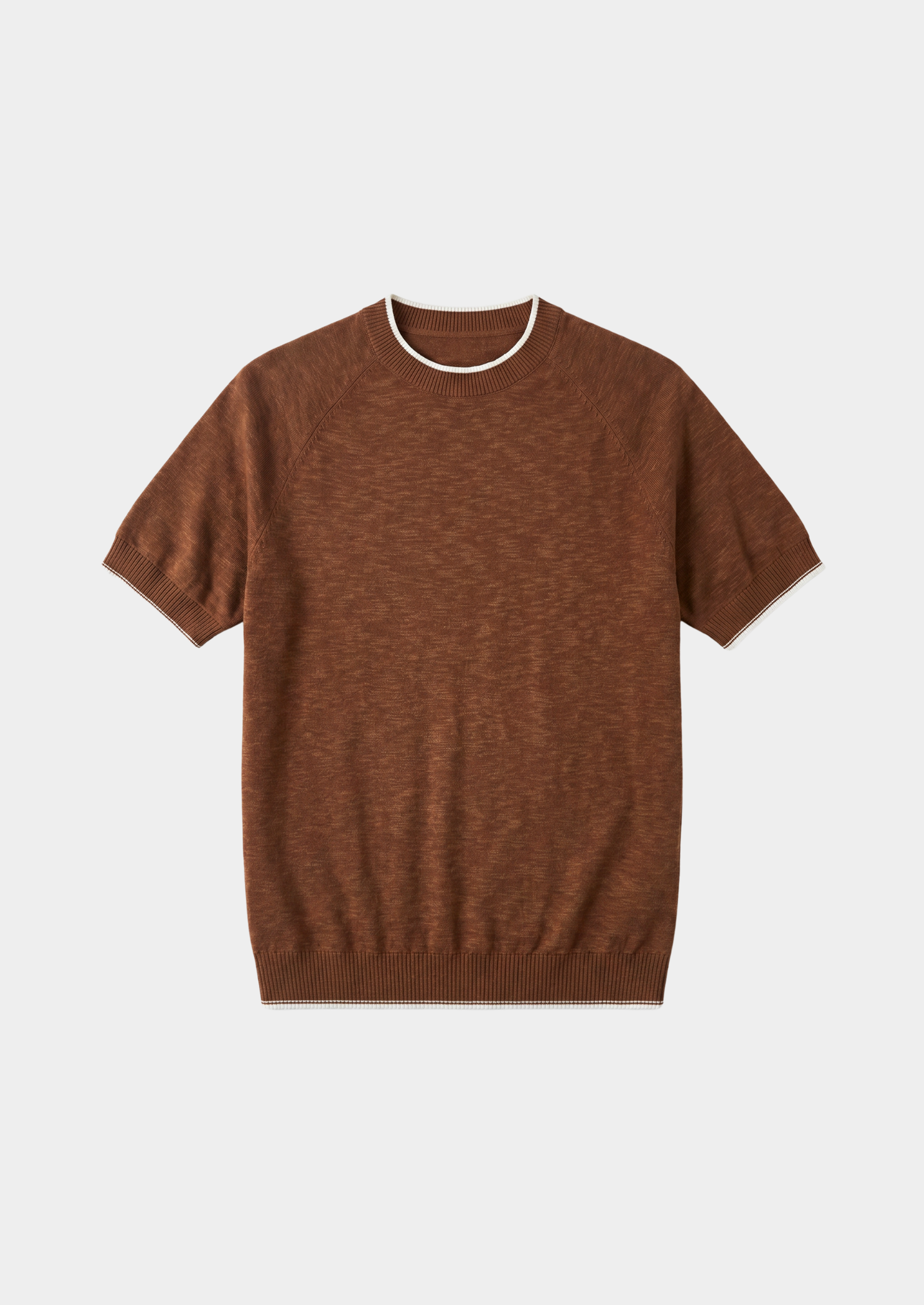 Men’s Short-Sleeve Knit T-Shirt with Contrast Trim