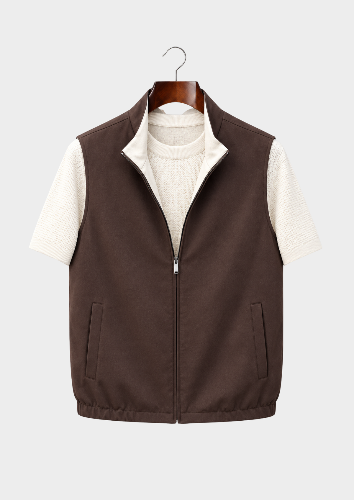 Men's Stand-Collar Zip-Up Vest