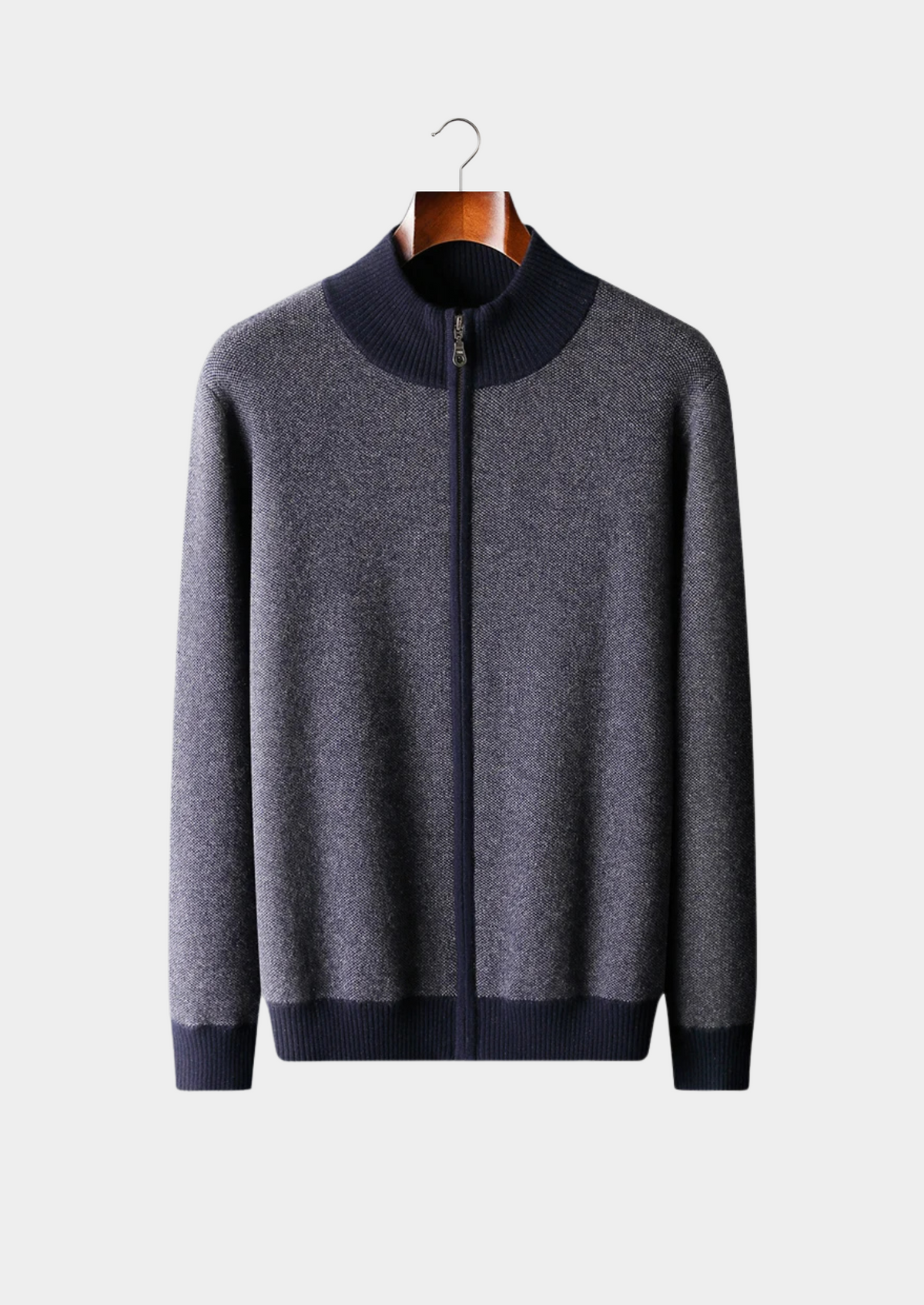 Men’s Textured Cashmere Full-Zip Cardigan