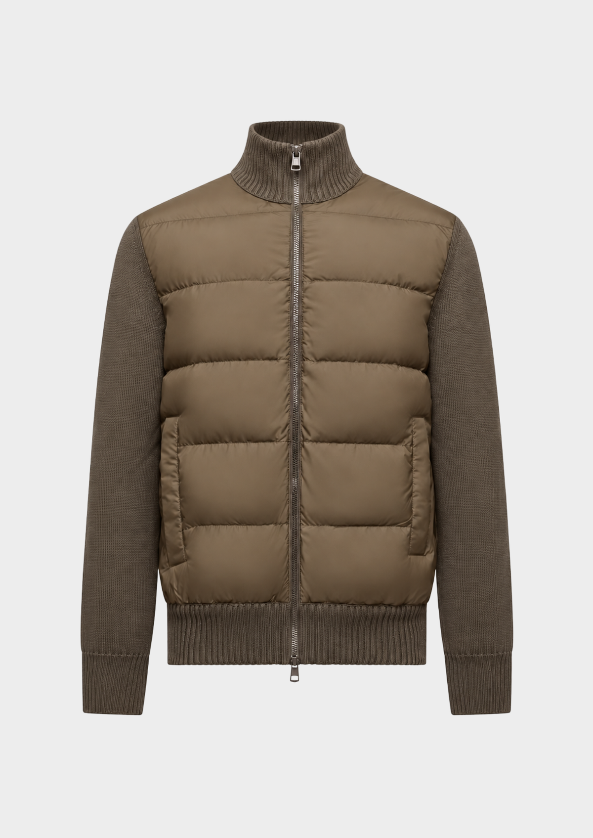 Men's Thick Stand-Collar Zip-Up Parka Jacket