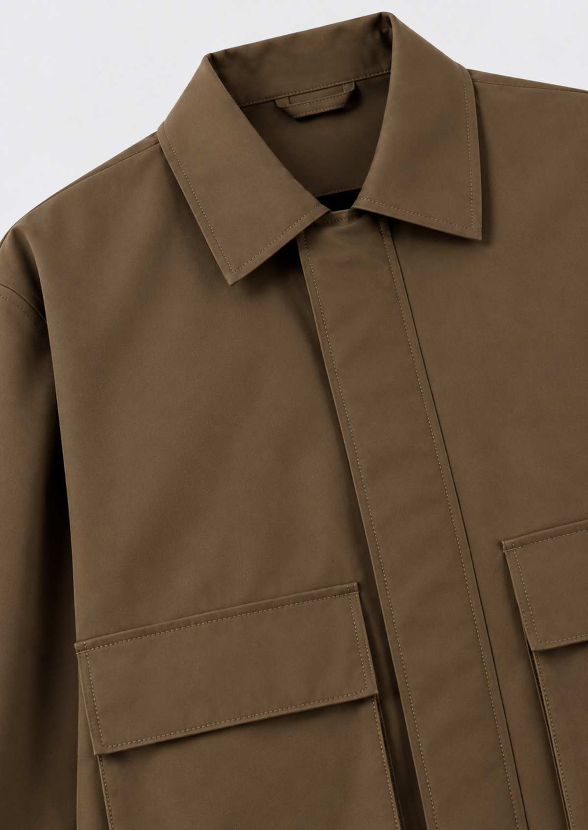 Men's Turn-Down Collar Loose-Fit Solid-Color Jacket