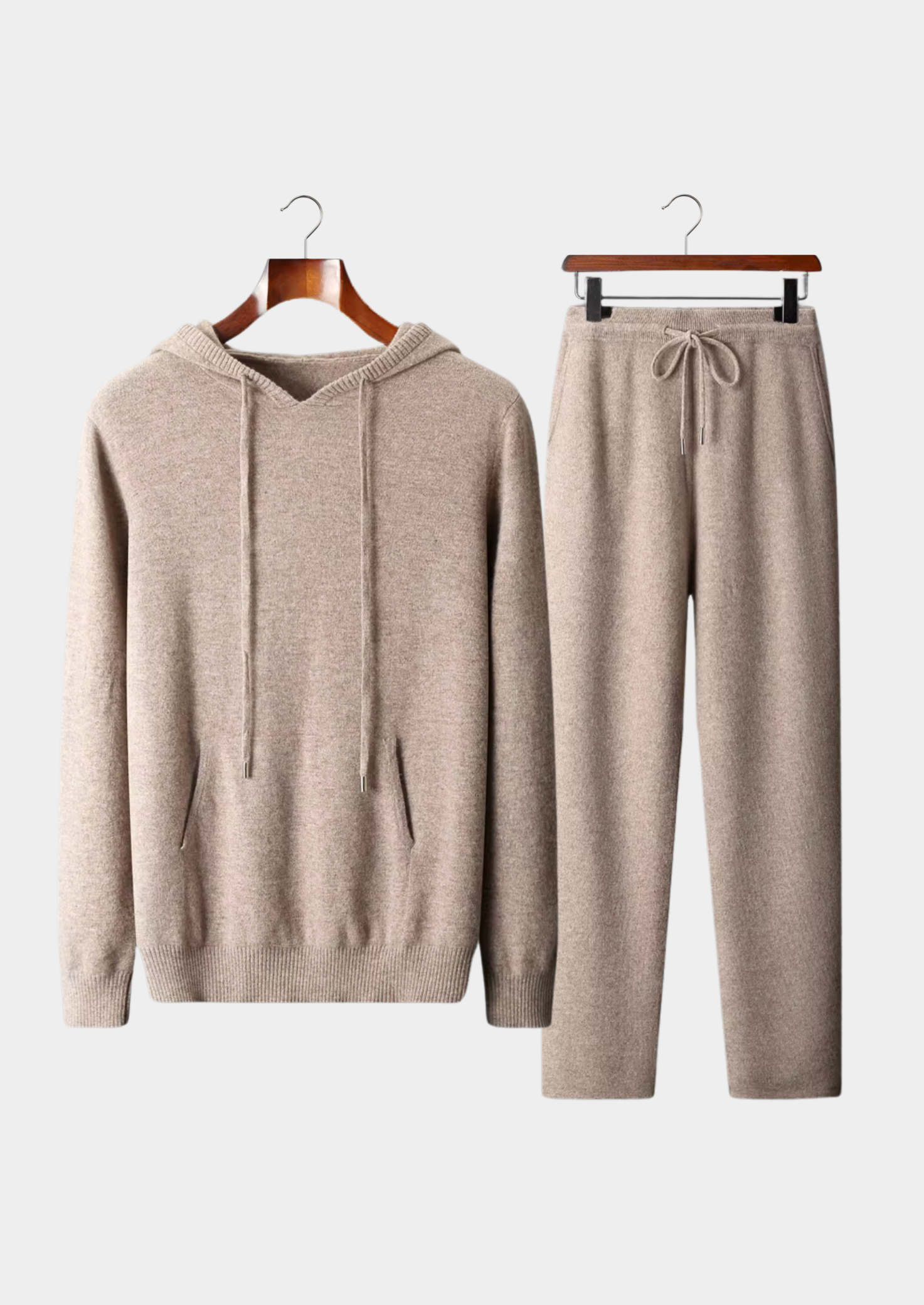Men’s Two-Piece Hoodie Set with Drawstring Pants