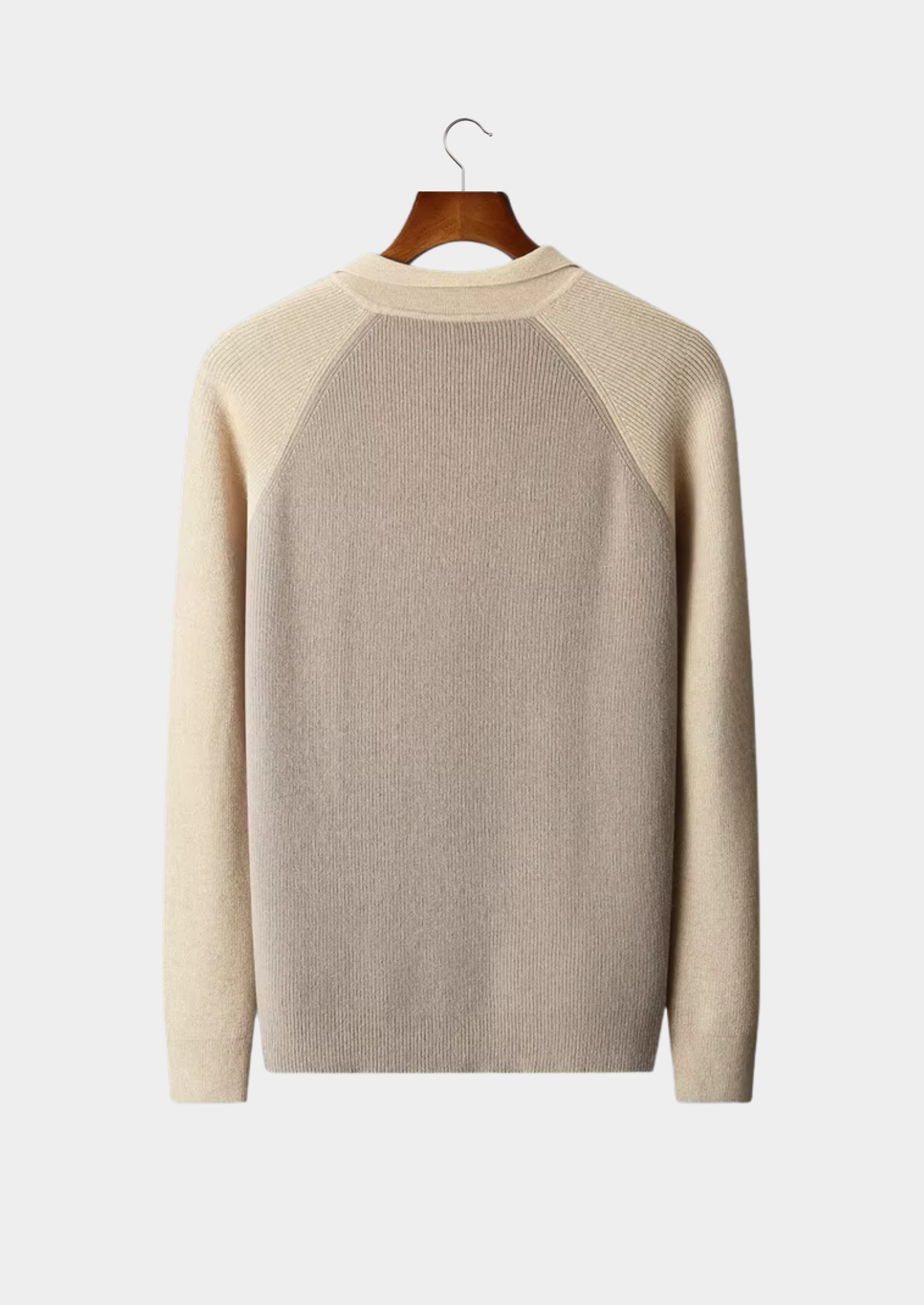 Men’s Two-Tone Polo Sweater with Quarter-Zip Collar