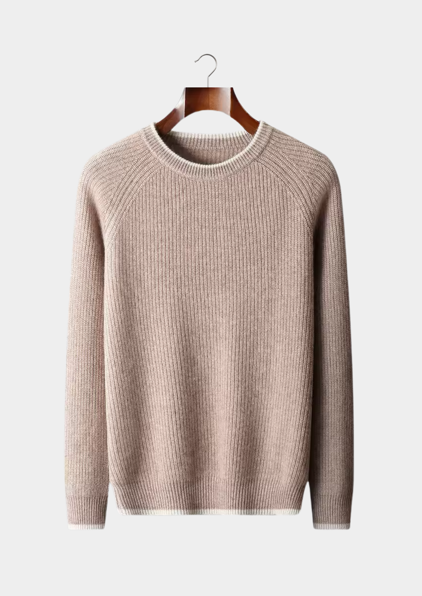 Men’s Two-Tone Ribbed Crewneck Sweater