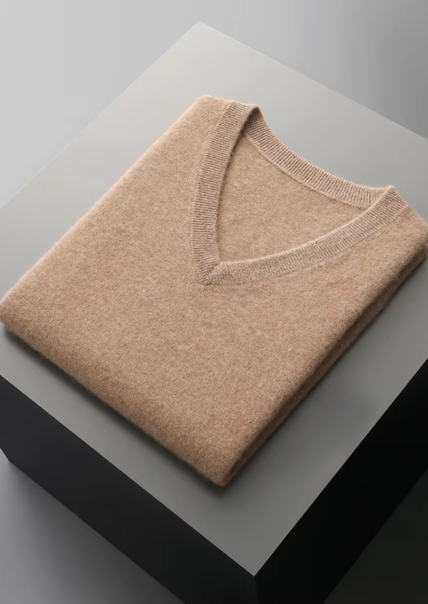 Men’s V-Neck Sweater Vest with Ribbed Trim