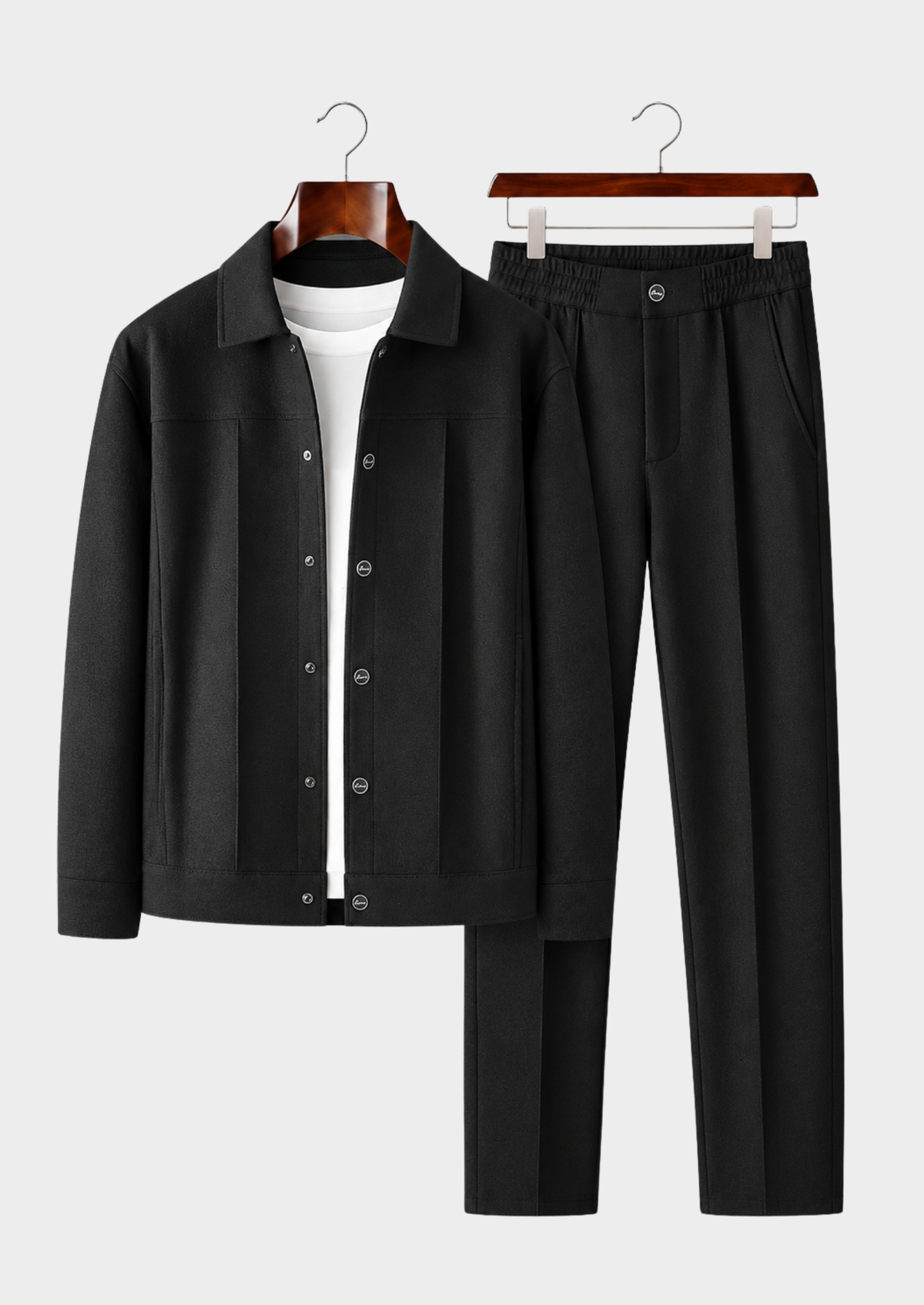 Men's Wool 2-Piece Set with Single-Breasted Jacket and Pants