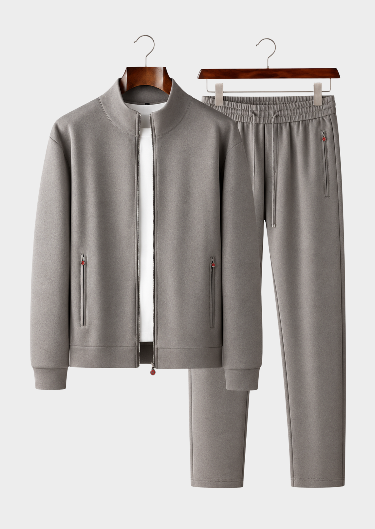 Men's Wool Stand-Collar Sweatshirt and Pants Set