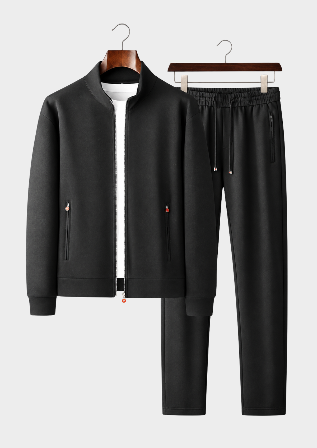 Men's Wool Stand-Collar Sweatshirt and Pants Set