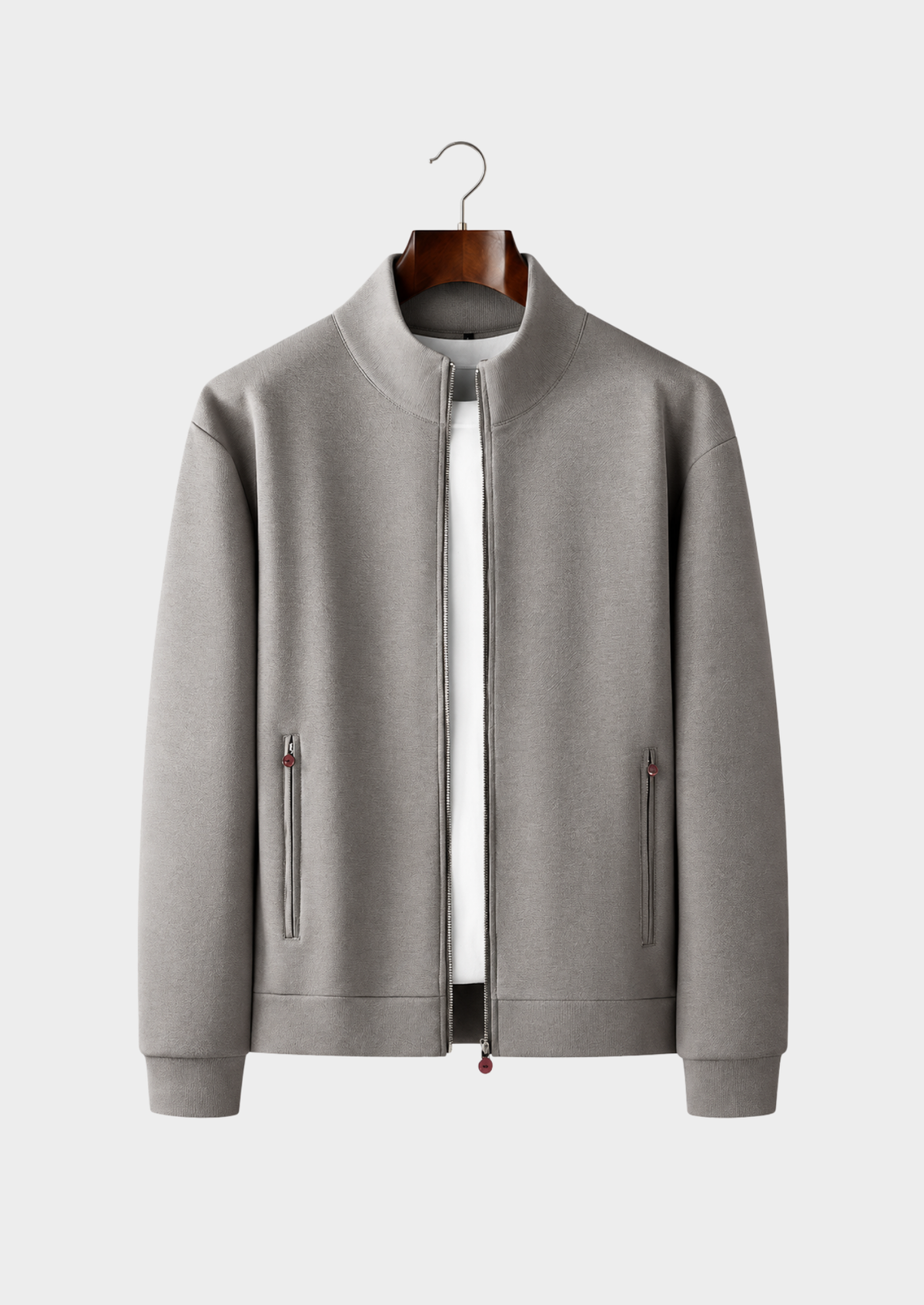 Men's Wool Stand-Collar Sweatshirt and Pants Set