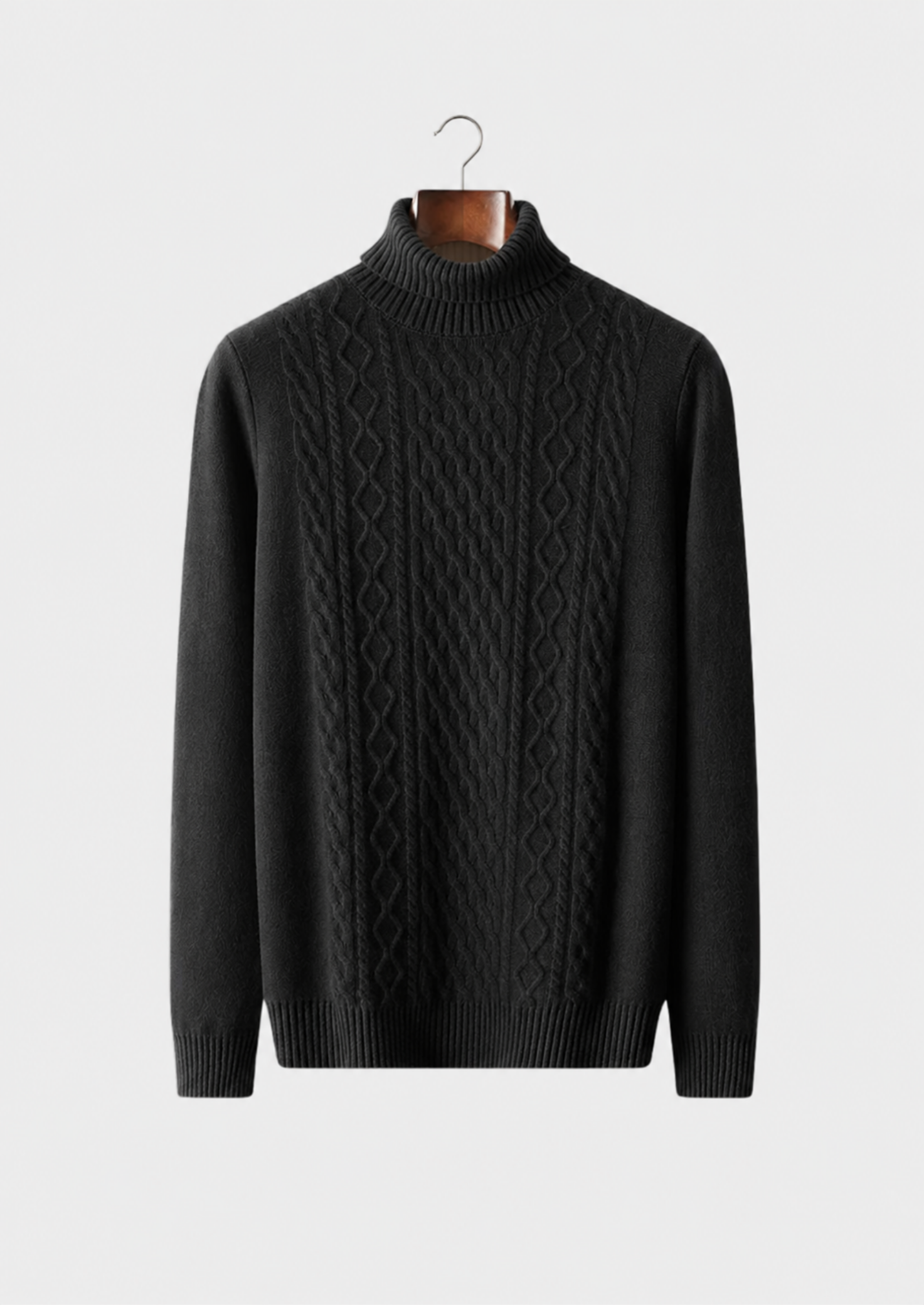 Men’s Cable Knit Turtleneck Sweater