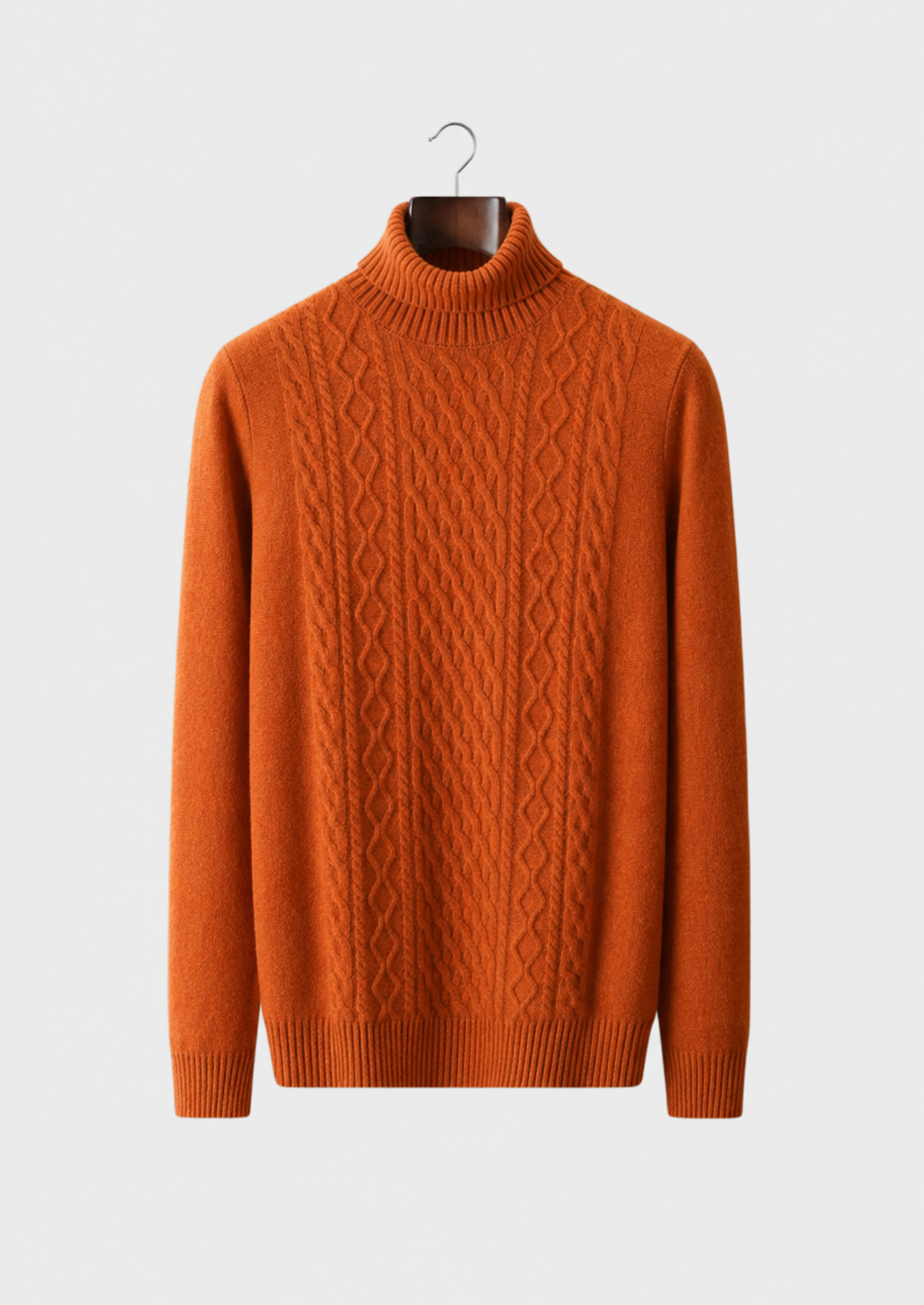 Men’s Cable Knit Turtleneck Sweater