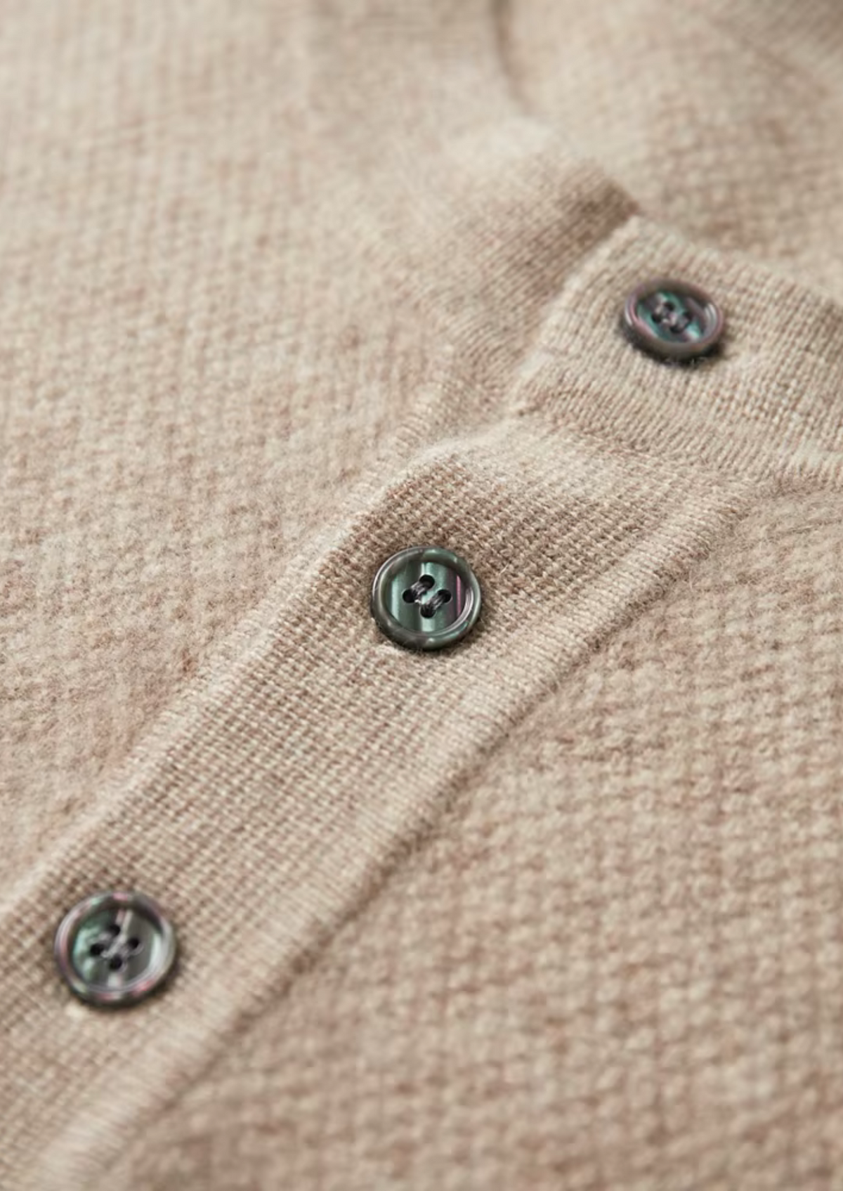 Men's Cashmere Classic Henley Knit Sweater with Button Collar