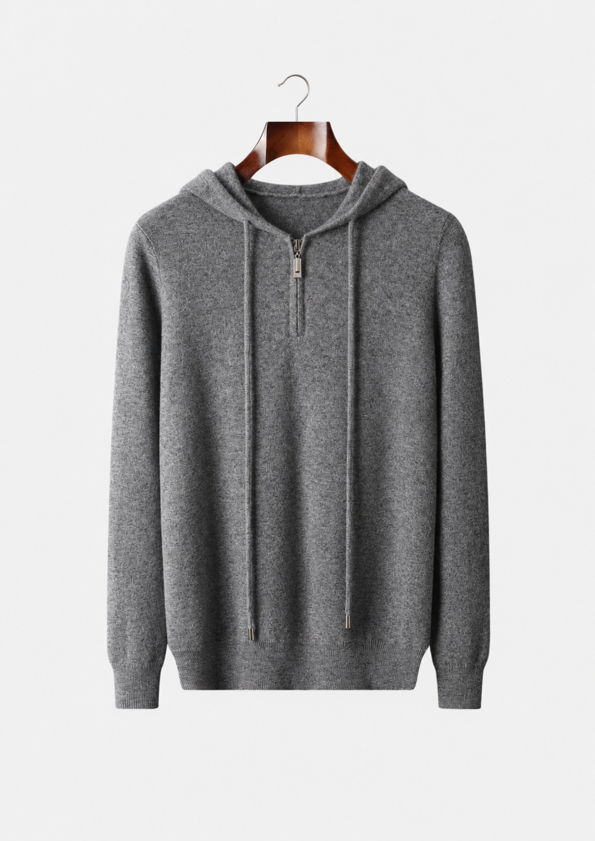 Men's Cashmere Half-Zip Hooded Pullover Sweater