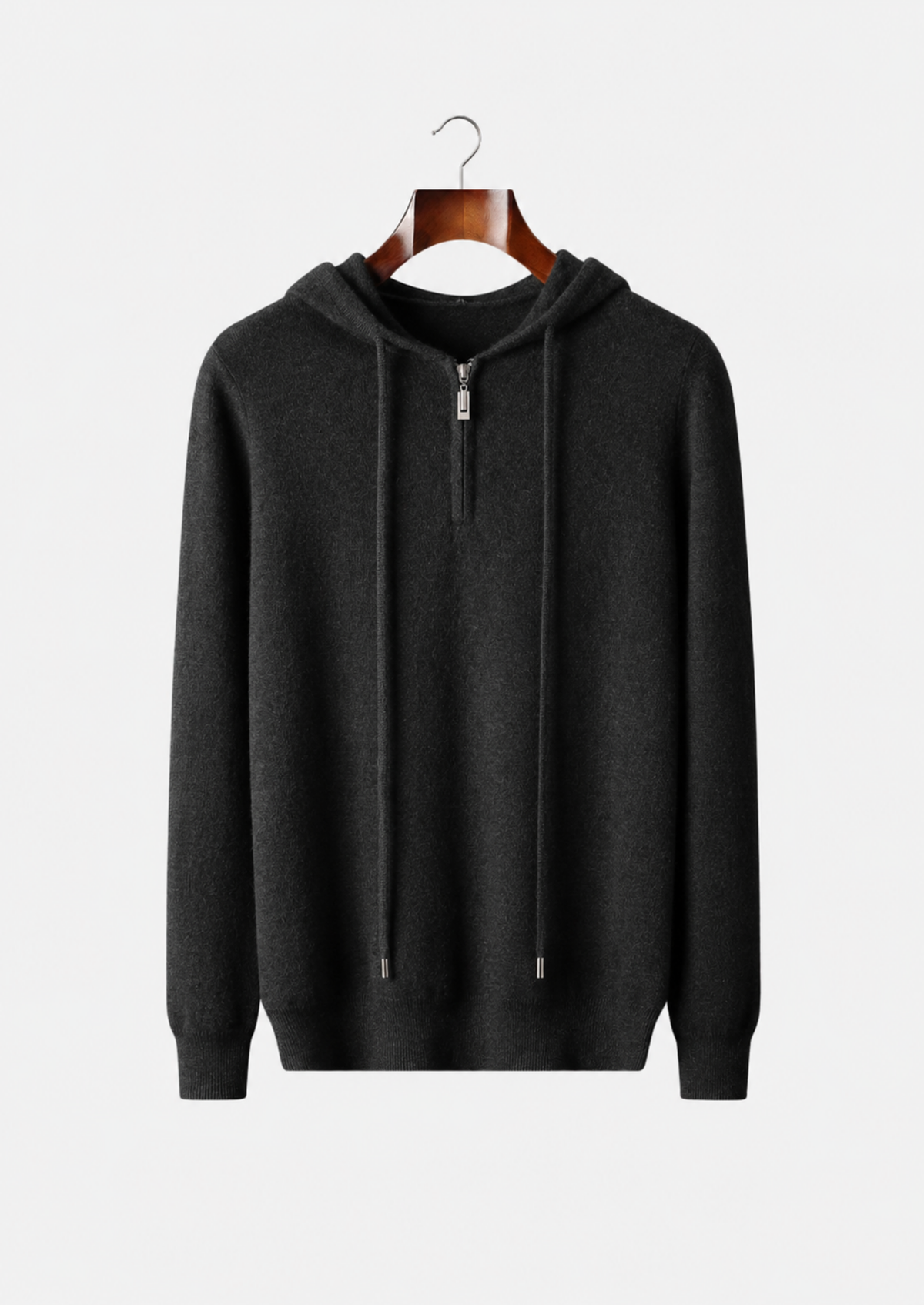 Men's Cashmere Half-Zip Hooded Pullover Sweater