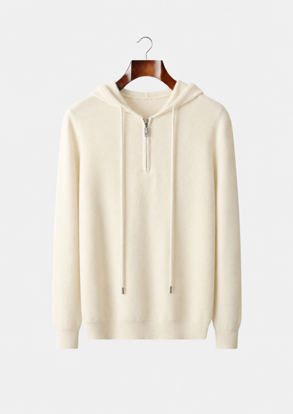 Men's Cashmere Half-Zip Hooded Pullover Sweater