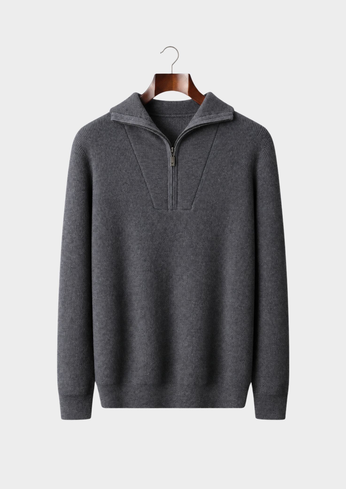 Men’s Cashmere Ribbed Half-Zip Sweater