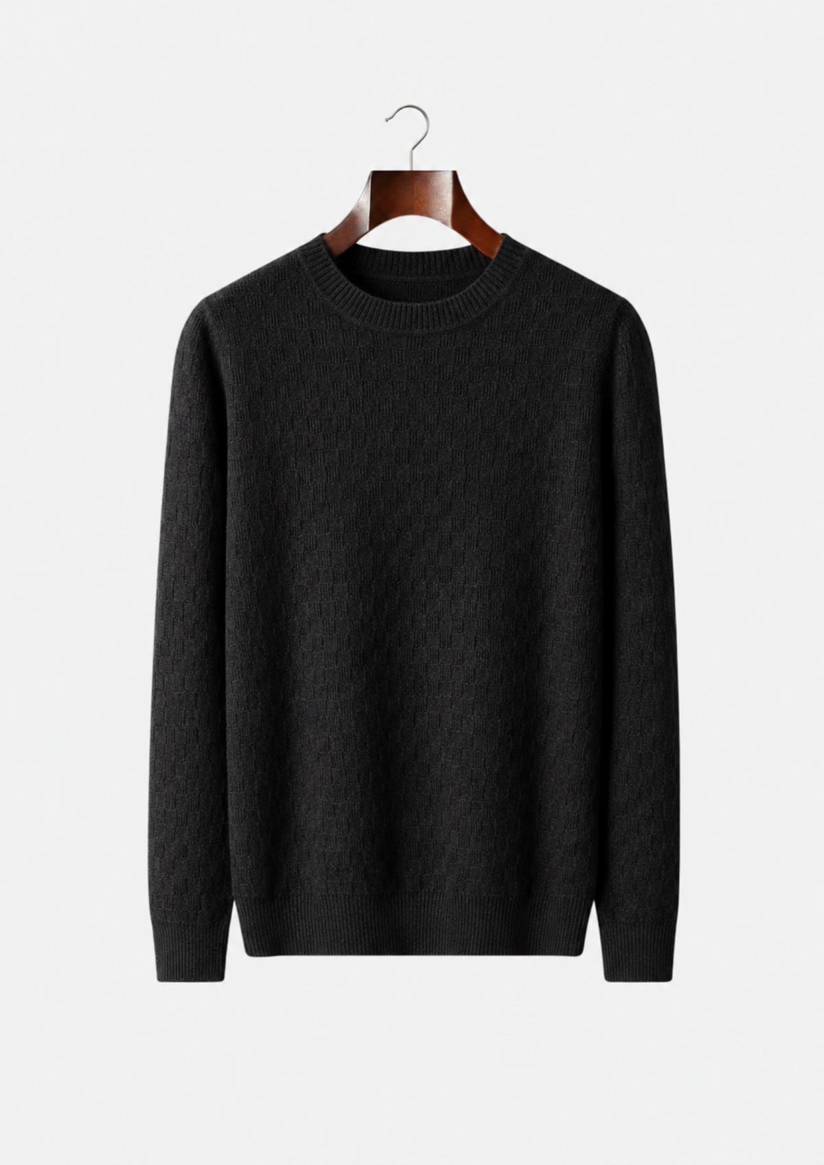 Men's Cashmere Textured All-Over Crewneck Sweater