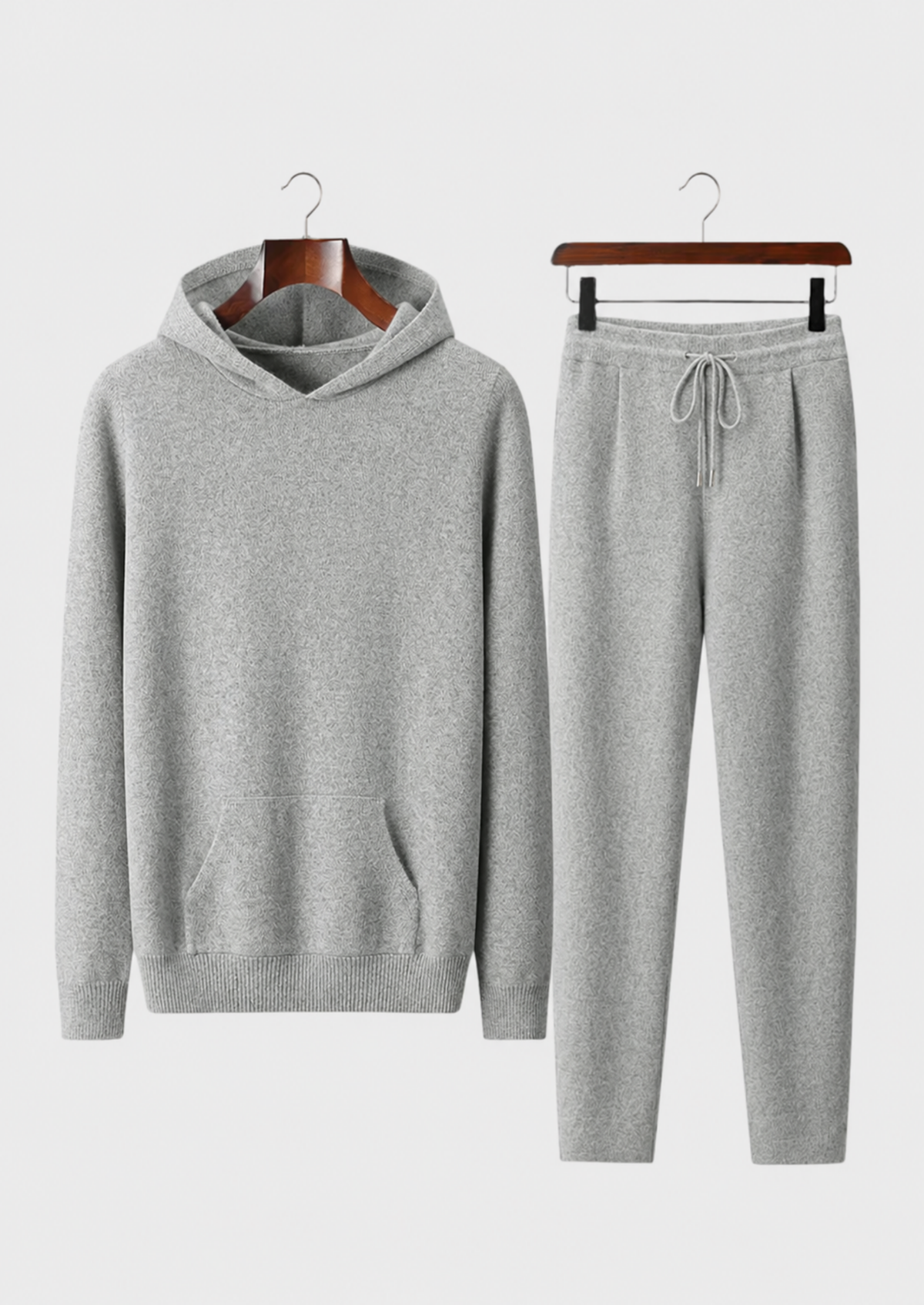 Men’s Wool Hooded Lounge Set with Drawstring Pants
