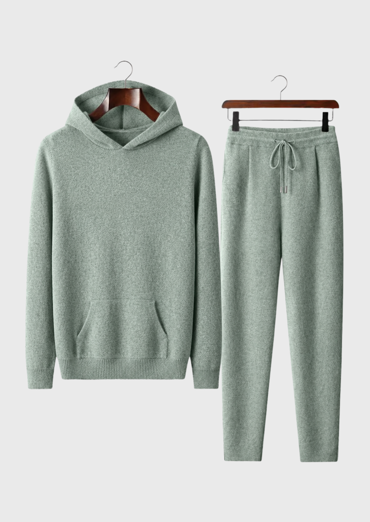 Men’s Wool Hooded Lounge Set with Drawstring Pants