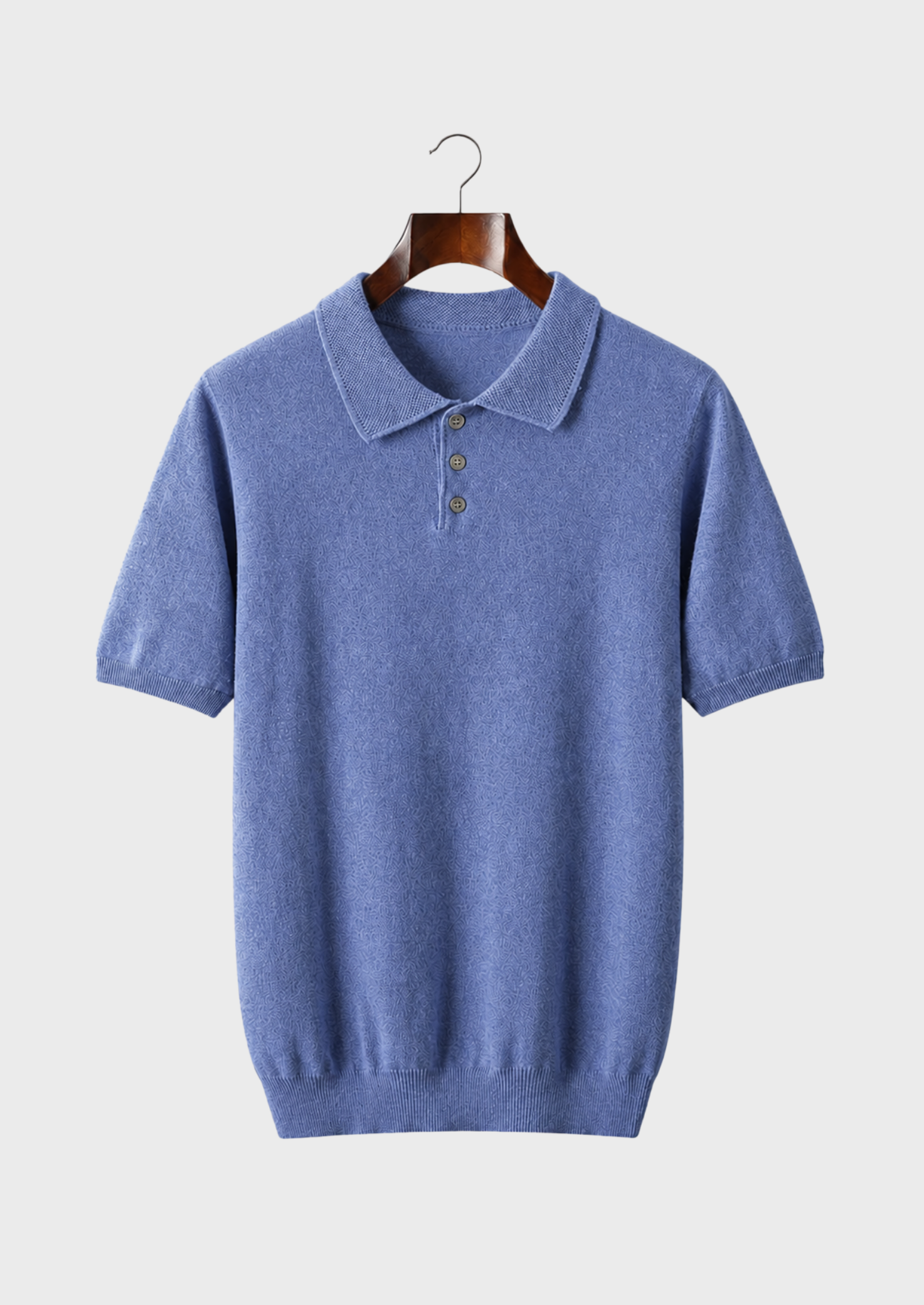 Men’s Knit Polo Shirt with Three-Button Placket