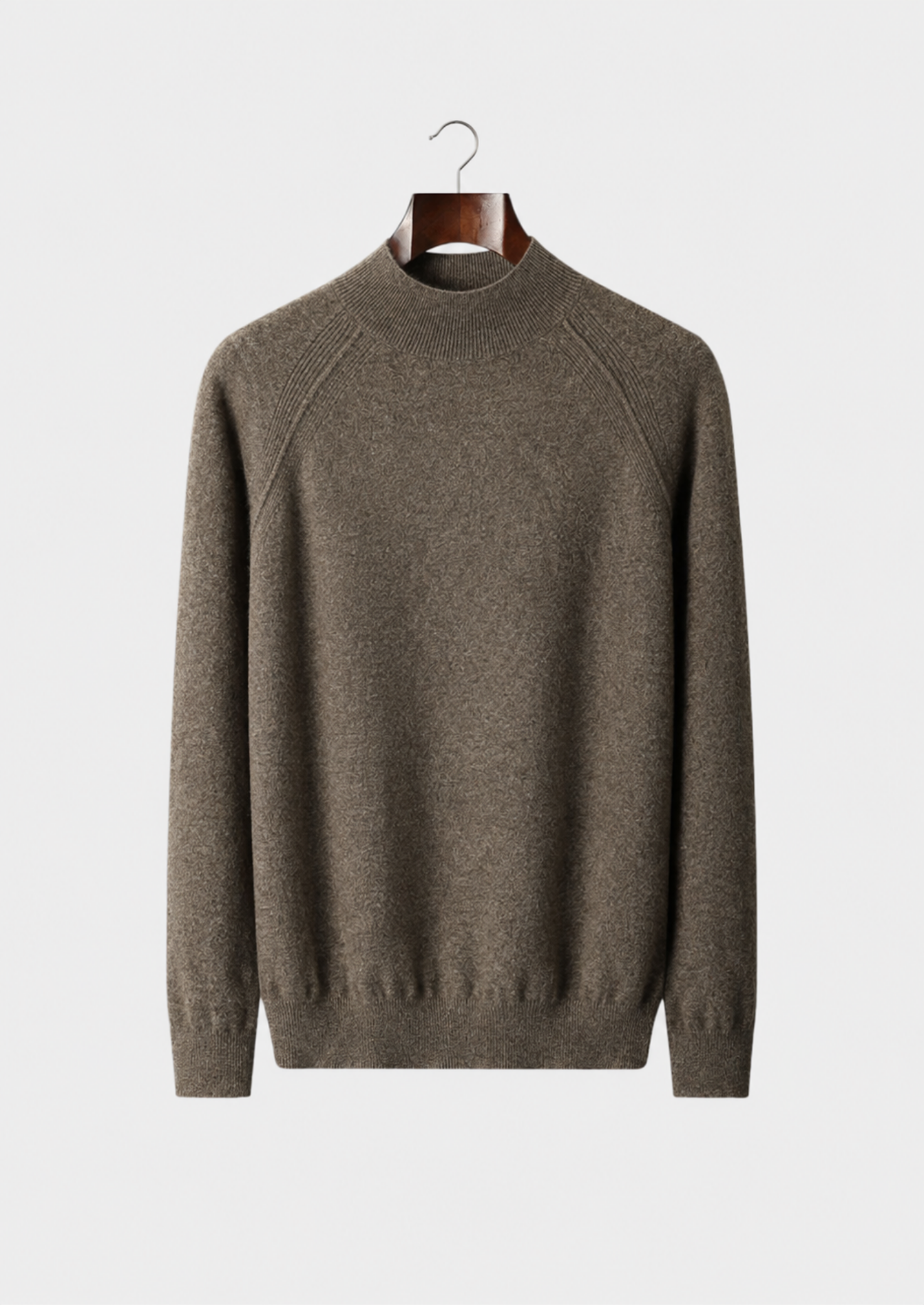 Men’s Mock Neck Sweater with Raglan Sleeves