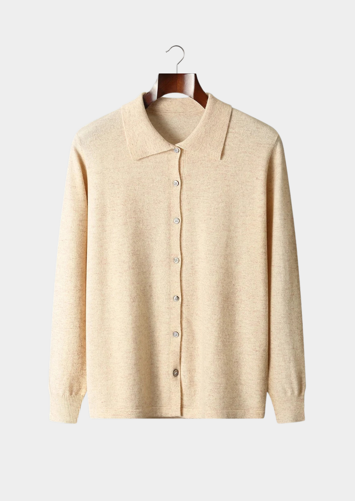 Men’s Merino Wool Polo Collar Button-Front Cardigan