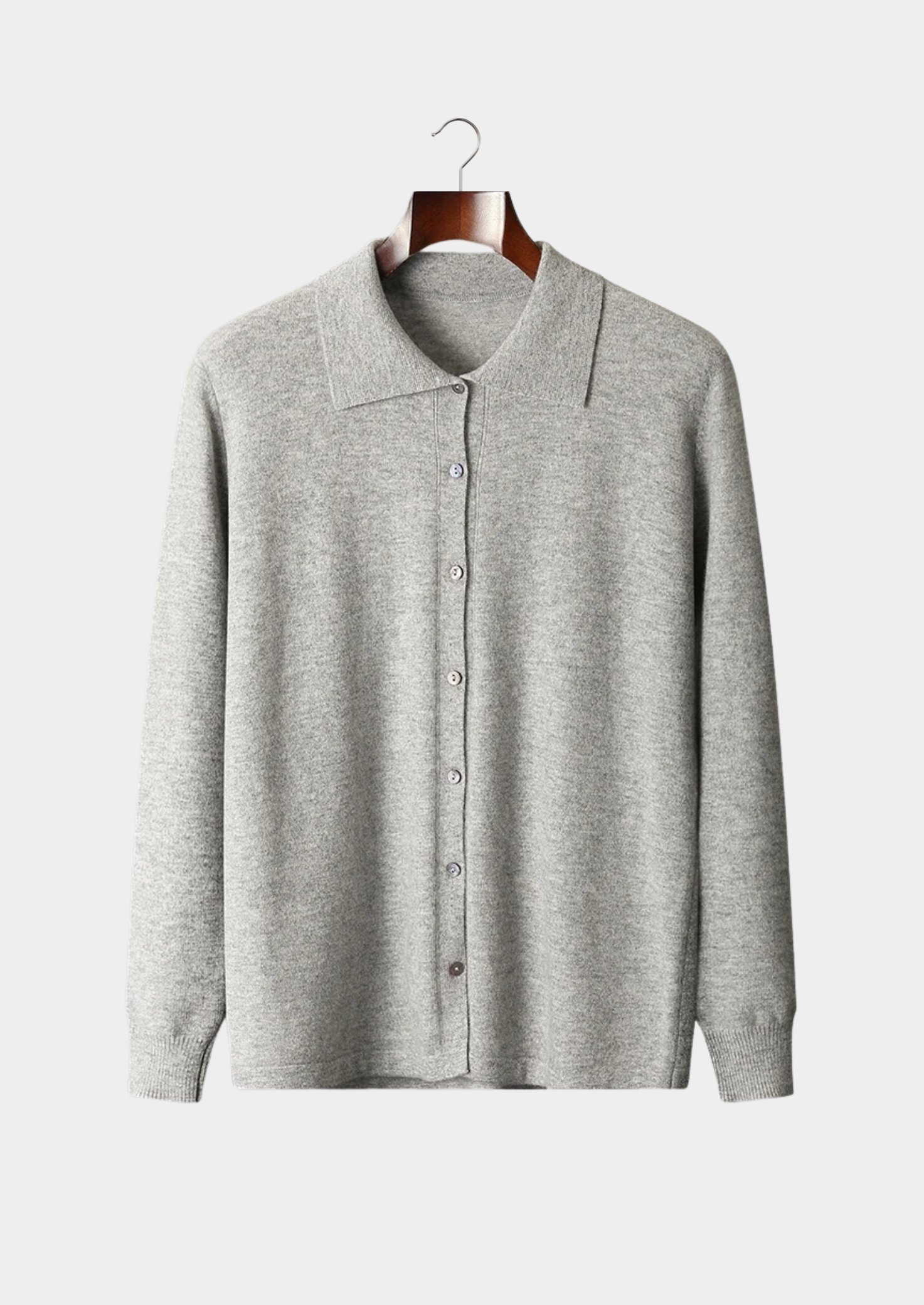 Men’s Merino Wool Polo Collar Button-Front Cardigan