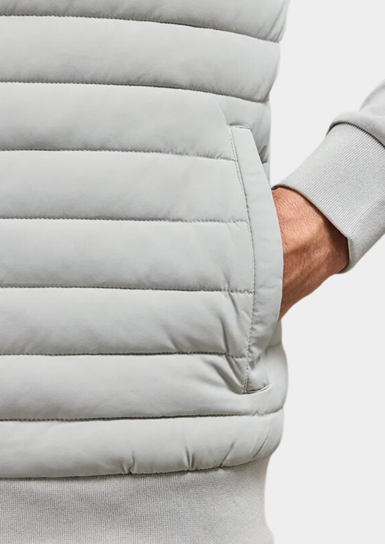 Men’s Quilted Zip Front Jacket with Side Pockets