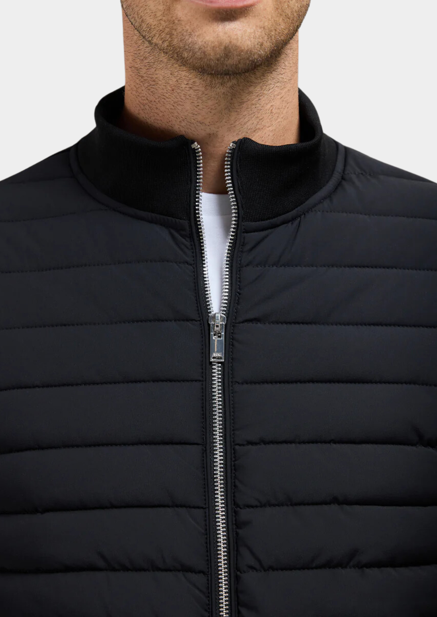 Men’s Quilted Zip Front Jacket with Side Pockets