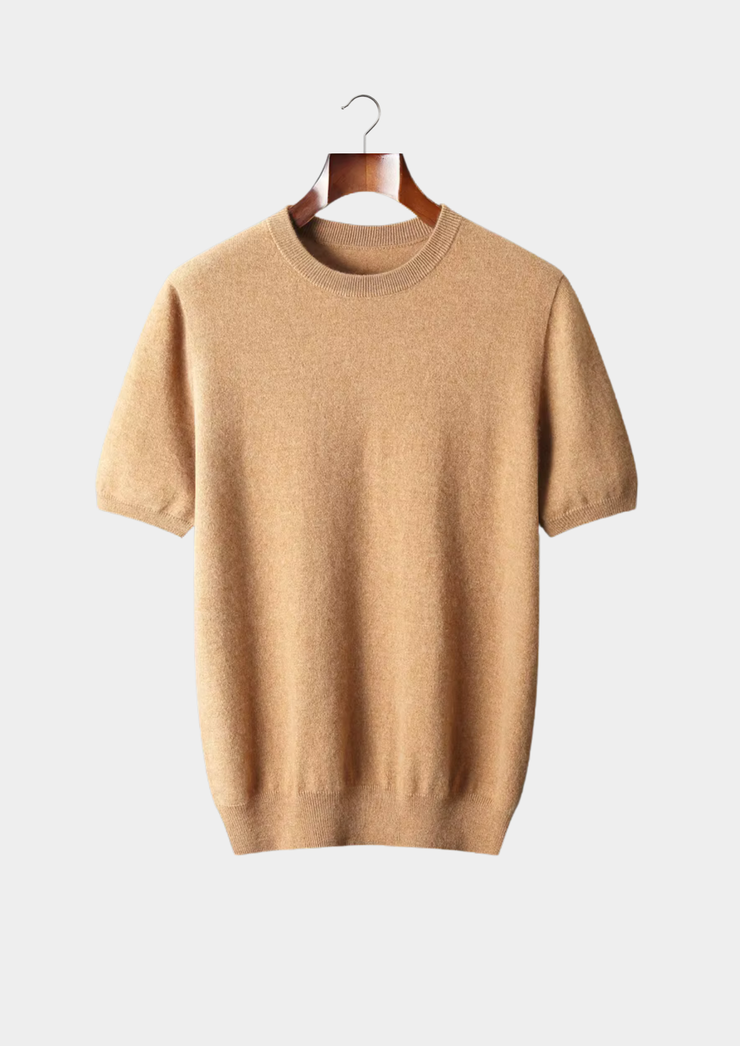 Men’s Short-Sleeve Knit Shirt with Ribbed Crewneck