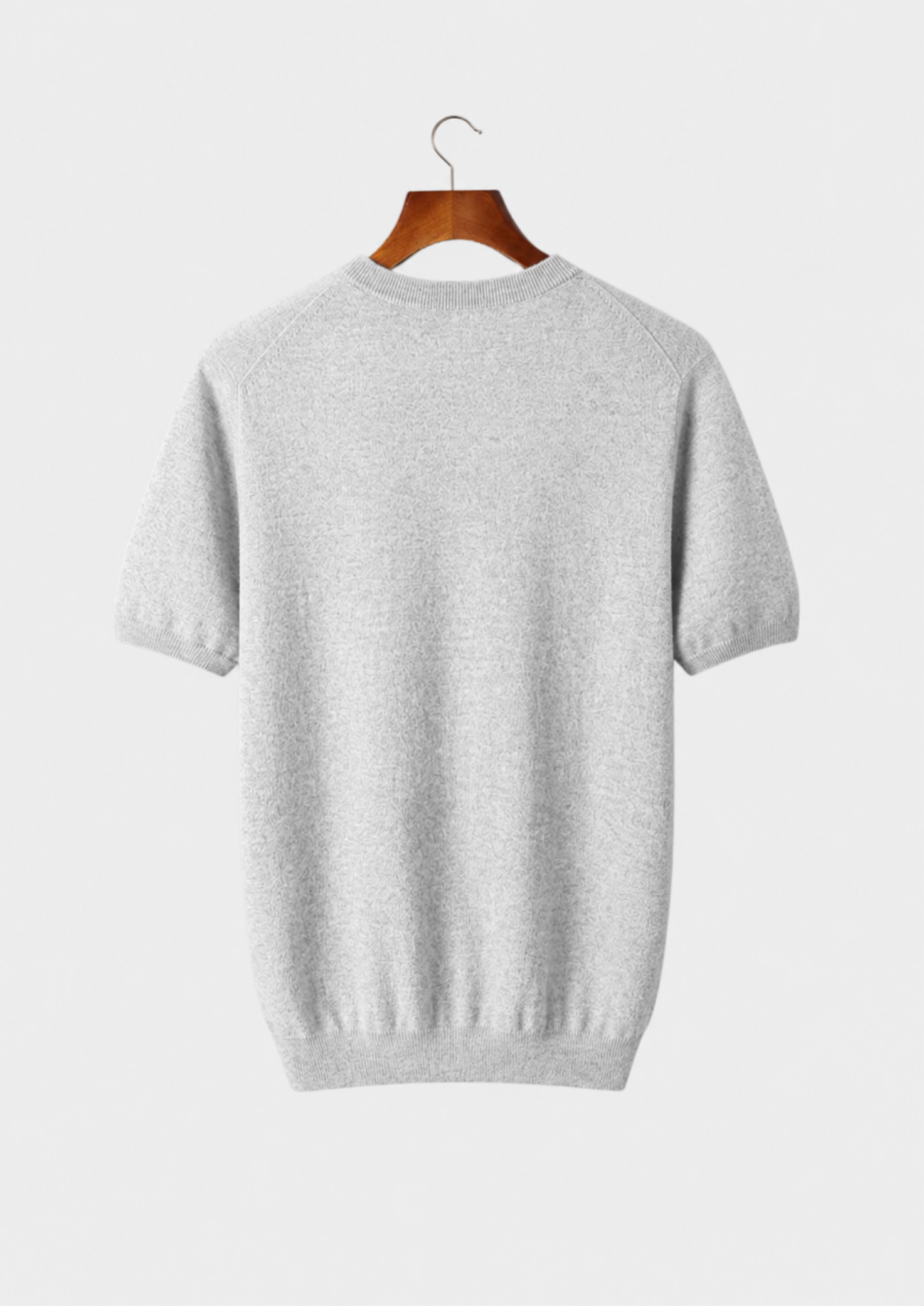 Men’s Short-Sleeve Knit Shirt with Ribbed Crewneck