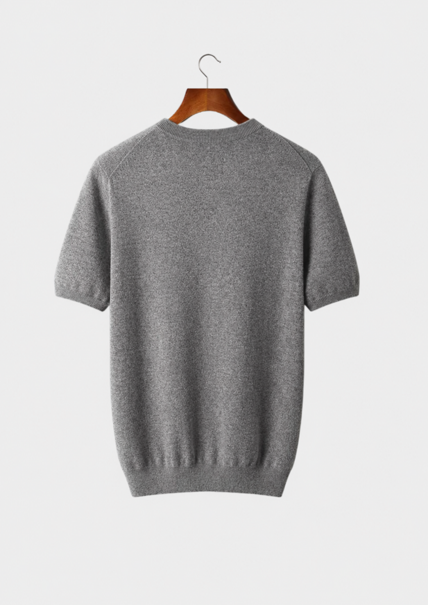 Men’s Short-Sleeve Knit Shirt with Ribbed Crewneck