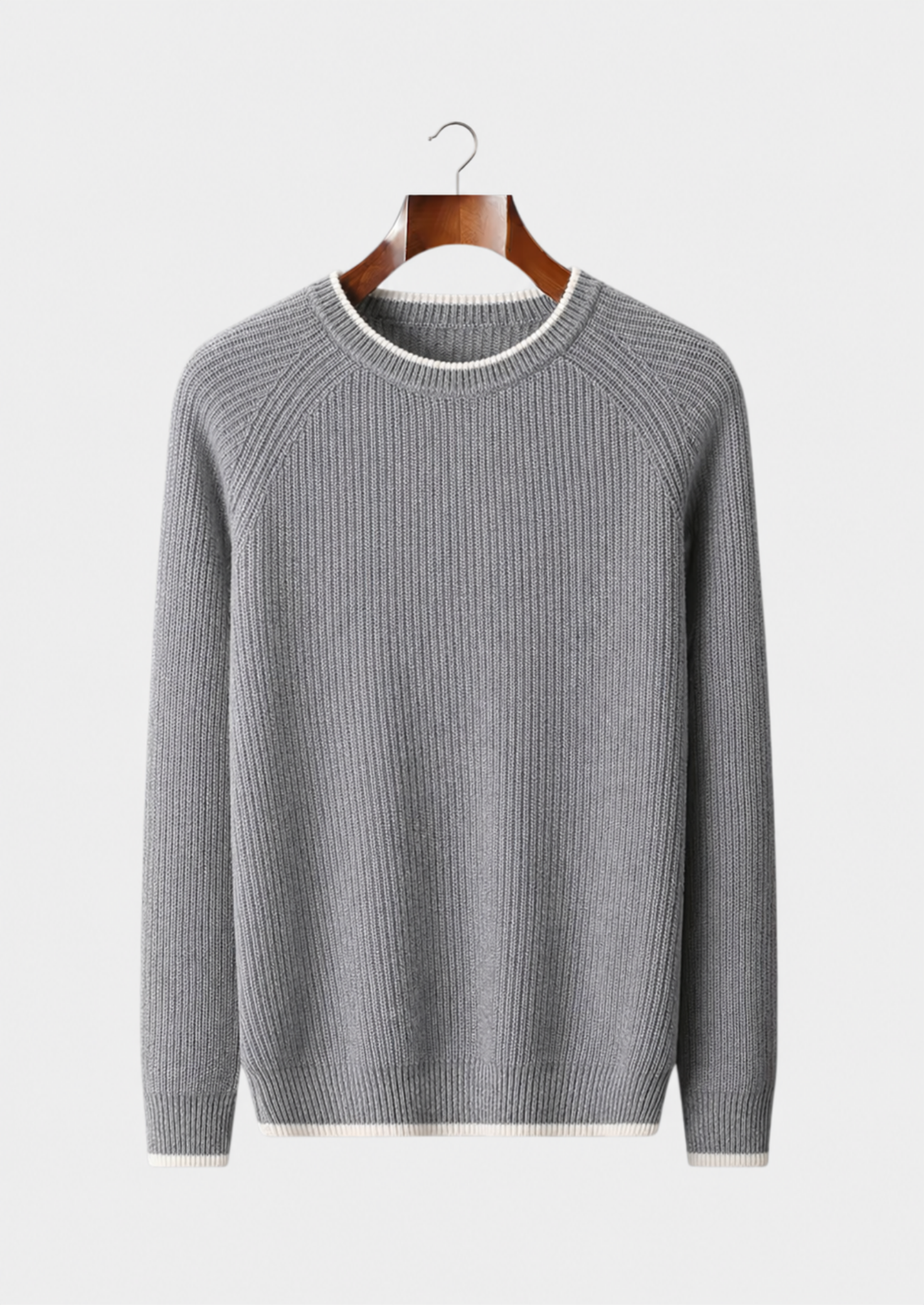 Men’s Two-Tone Ribbed Crewneck Sweater