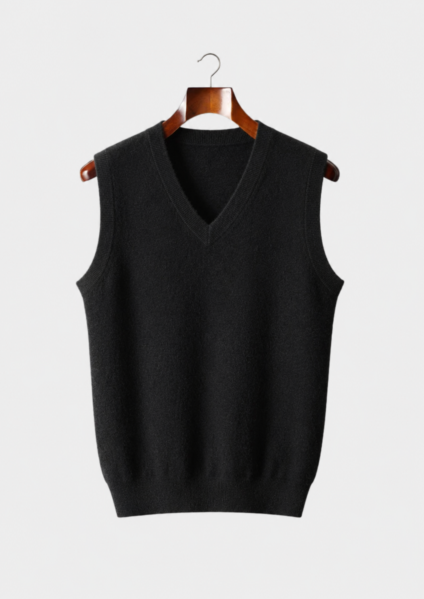 Men’s V-Neck Sweater Vest with Ribbed Trim