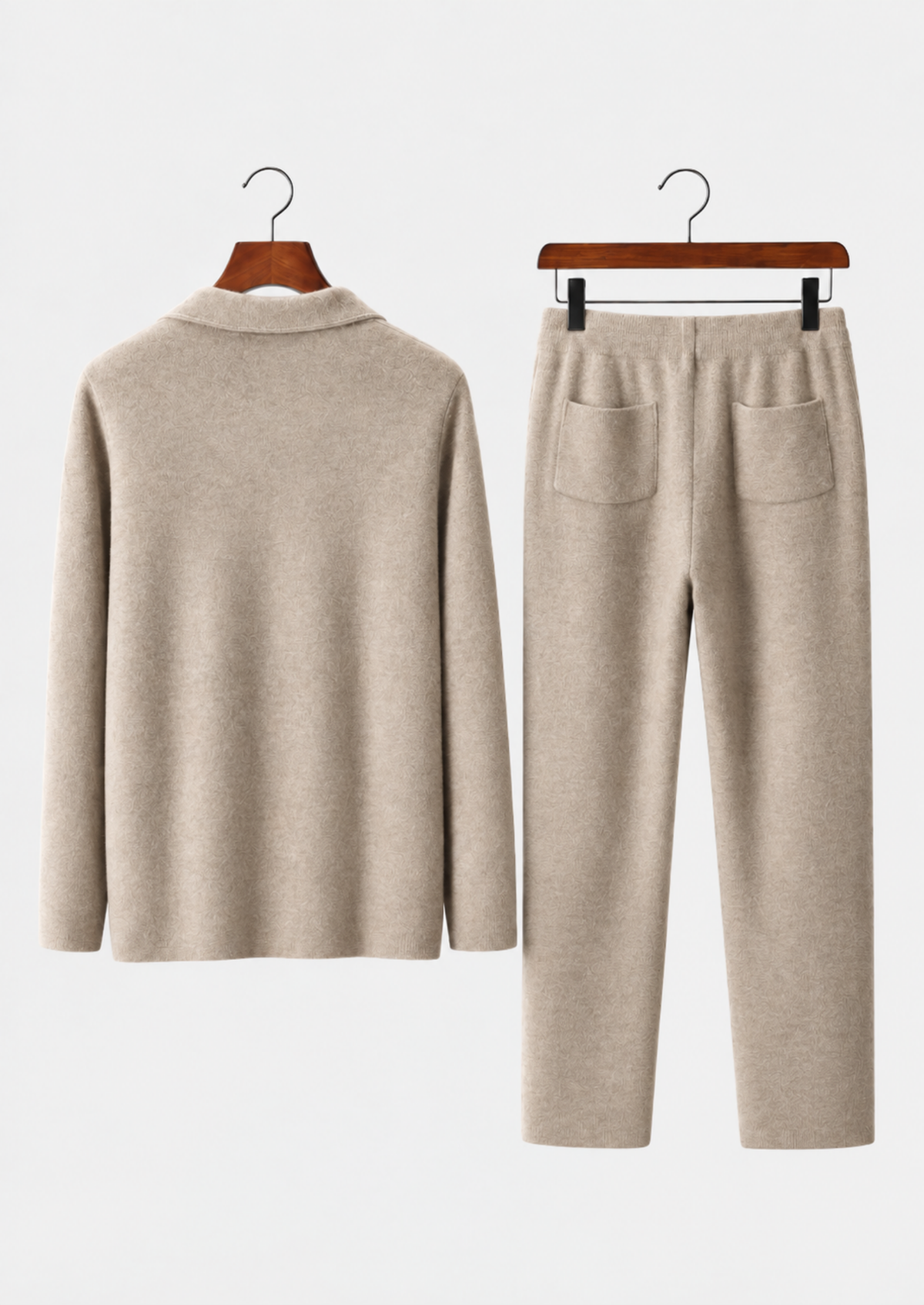 Men’s Wool Knit Blazer and Drawstring Pants Set