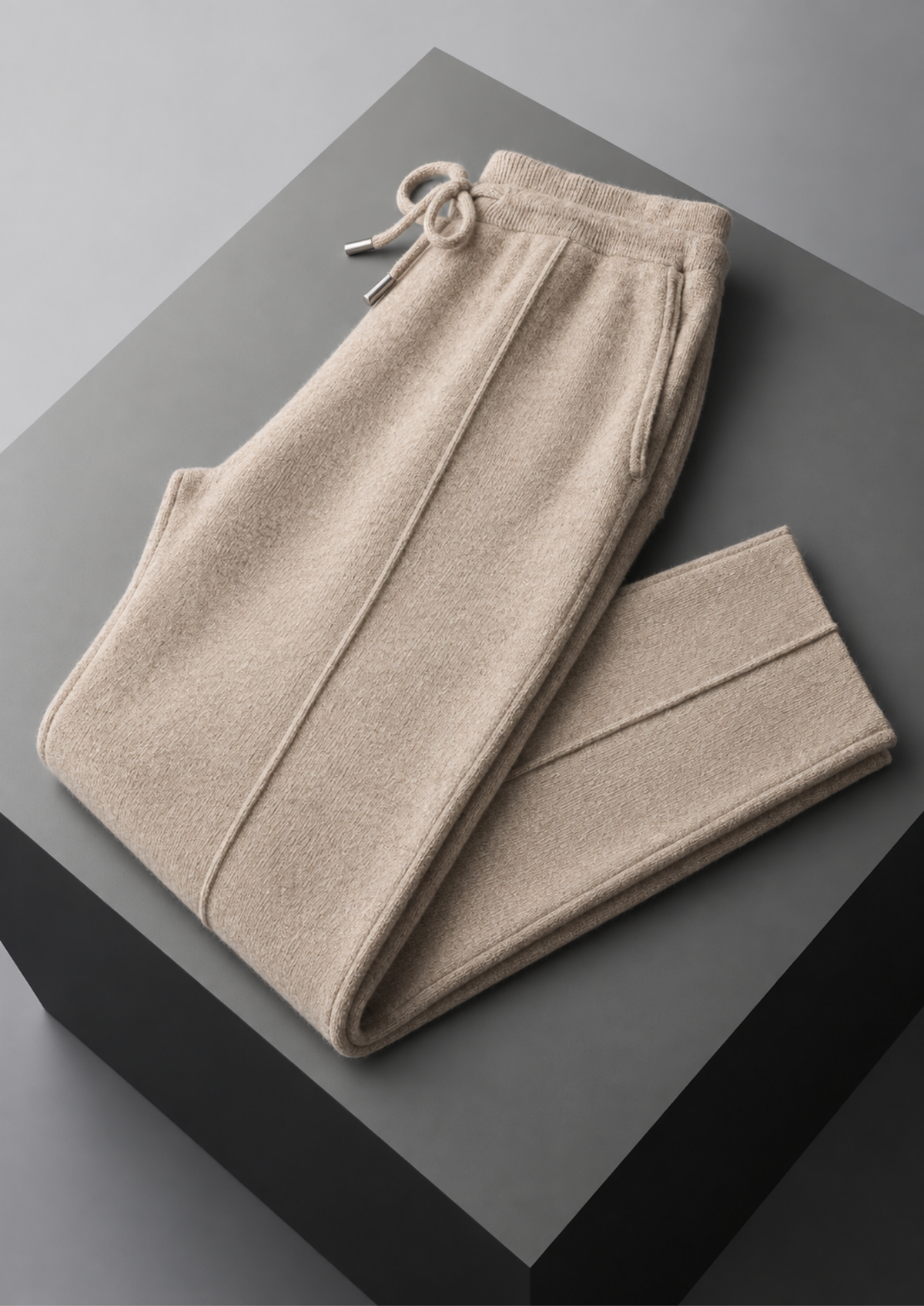 Men’s Wool Knit Blazer and Drawstring Pants Set