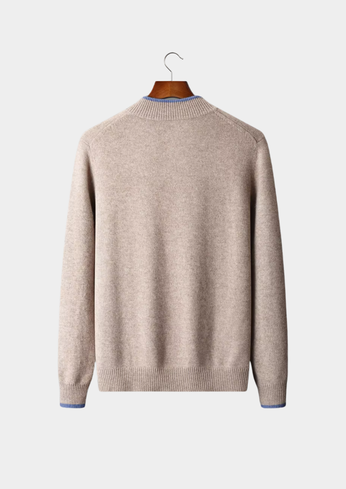 Men’s Zip-Front Cardigan with Contrast Trim