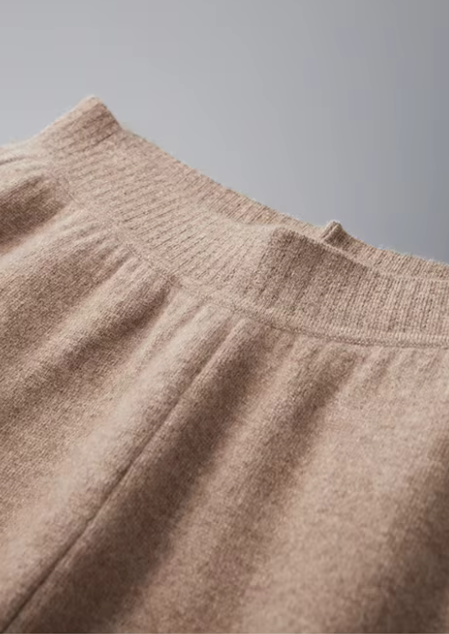 Men’s Cashmere Wide-Leg Pants with Elastic Waist