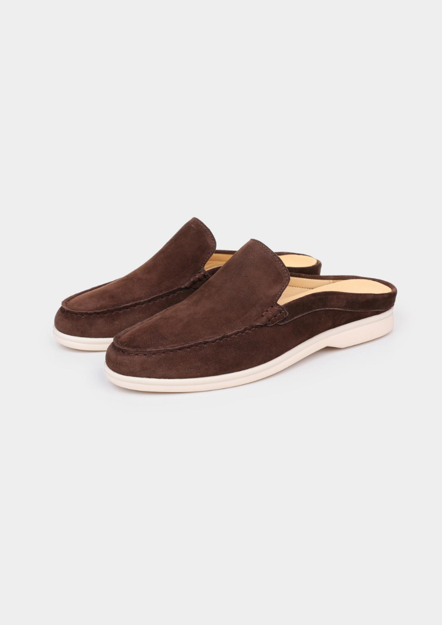 Men’s Backless Loafers with Contrast Sole