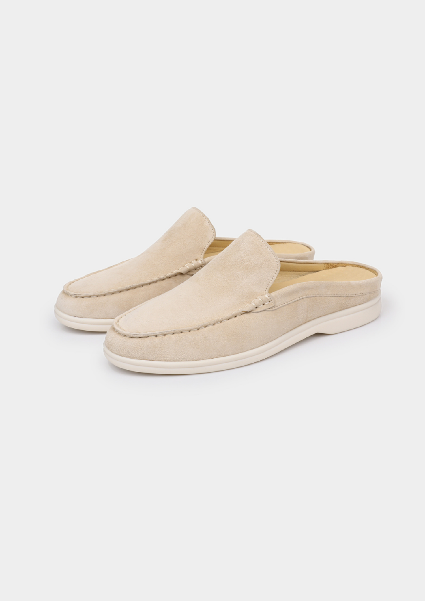 Men’s Backless Loafers with Contrast Sole