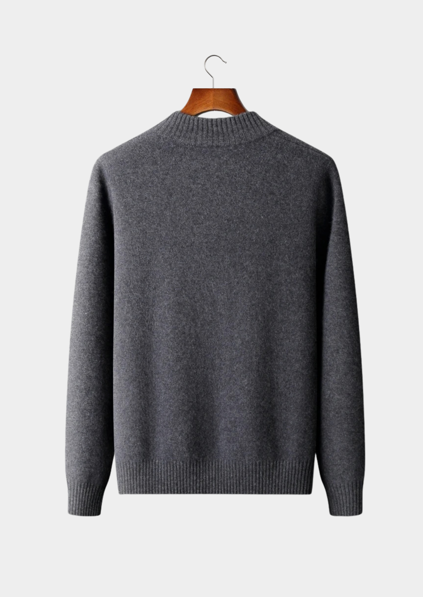 Men’s Button-Front Cardigan with Ribbed Stand Collar