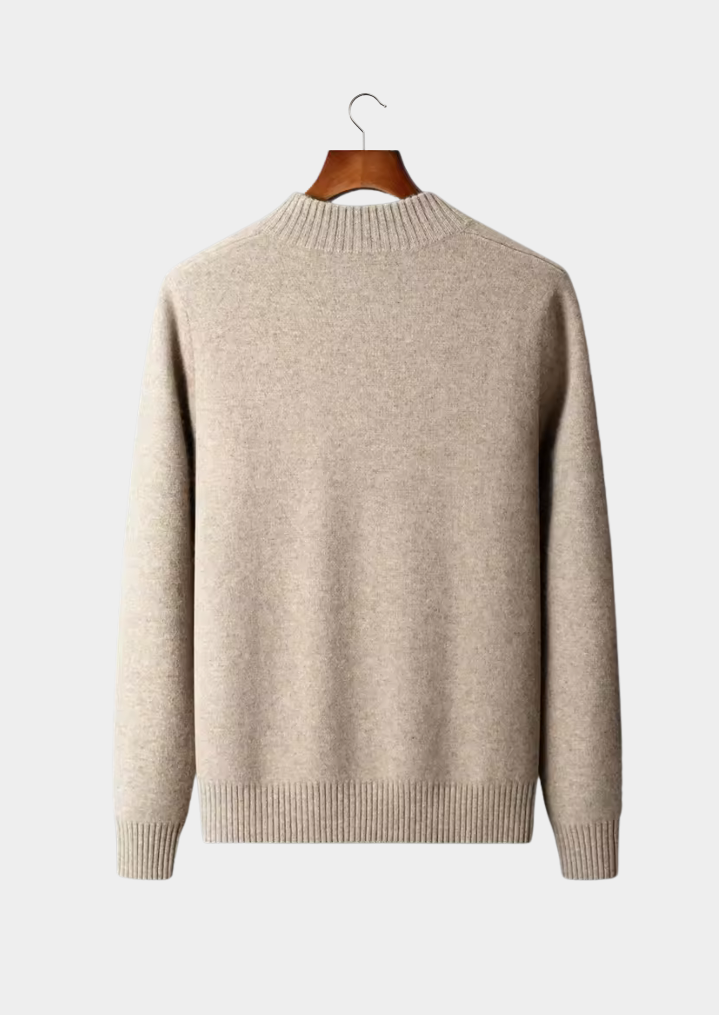 Men’s Button-Front Cardigan with Ribbed Stand Collar