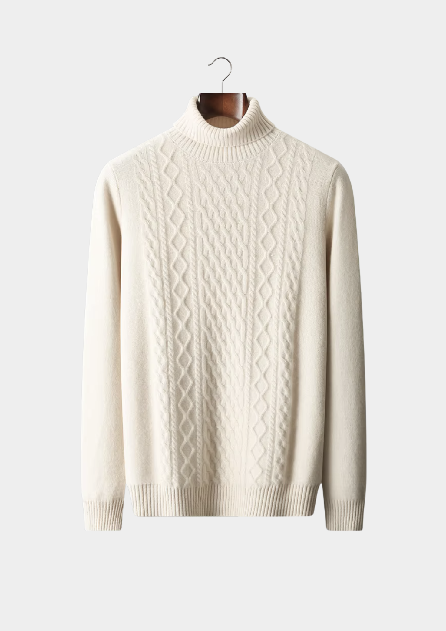 Men’s Cable Knit Turtleneck Sweater