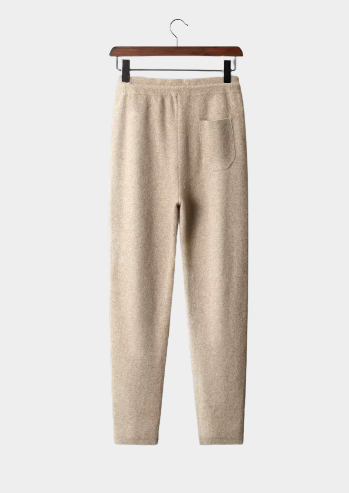 Men’s Cashmere Pleated Pants with Drawstring Waist
