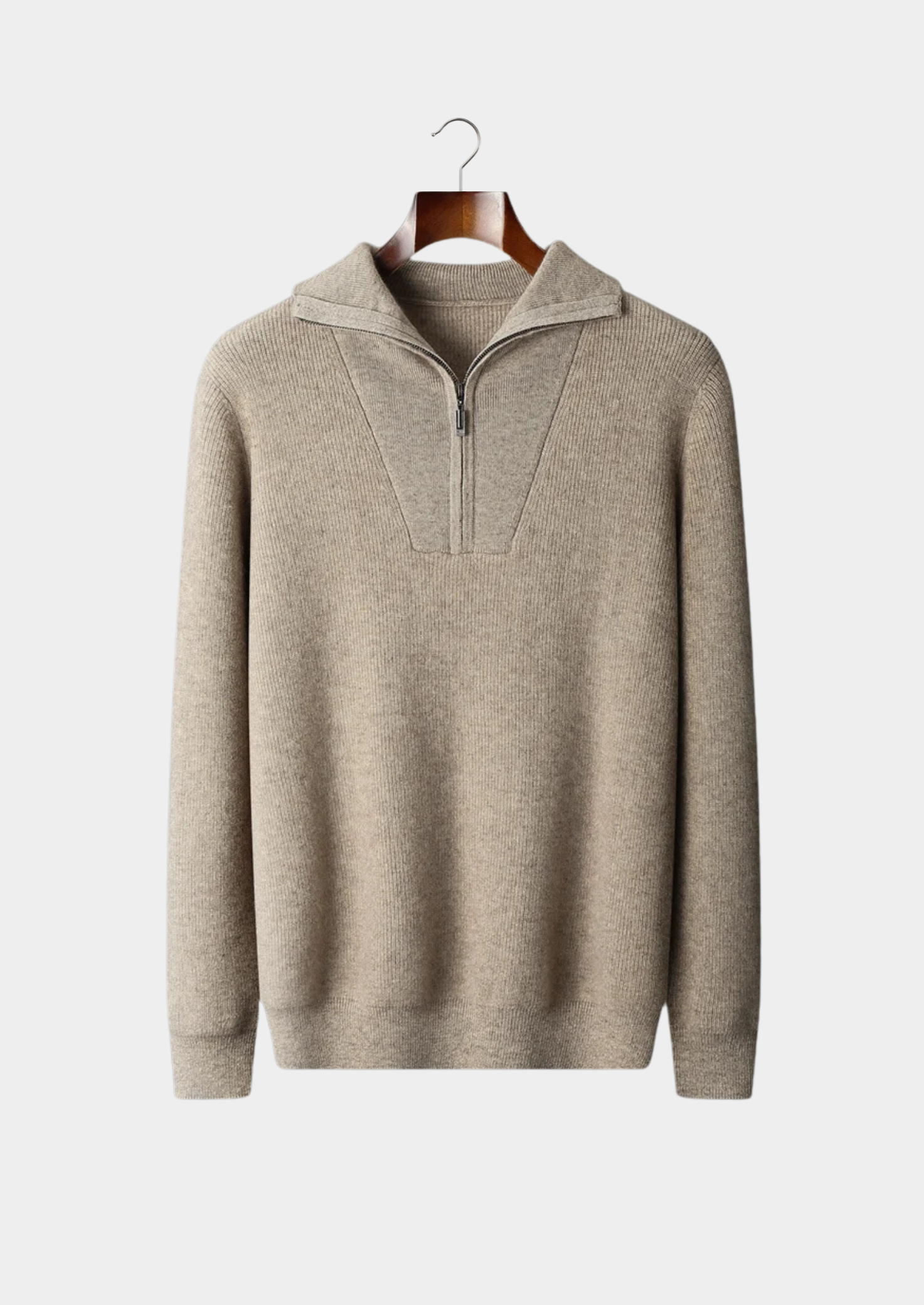 Men’s Cashmere Ribbed Half-Zip Sweater