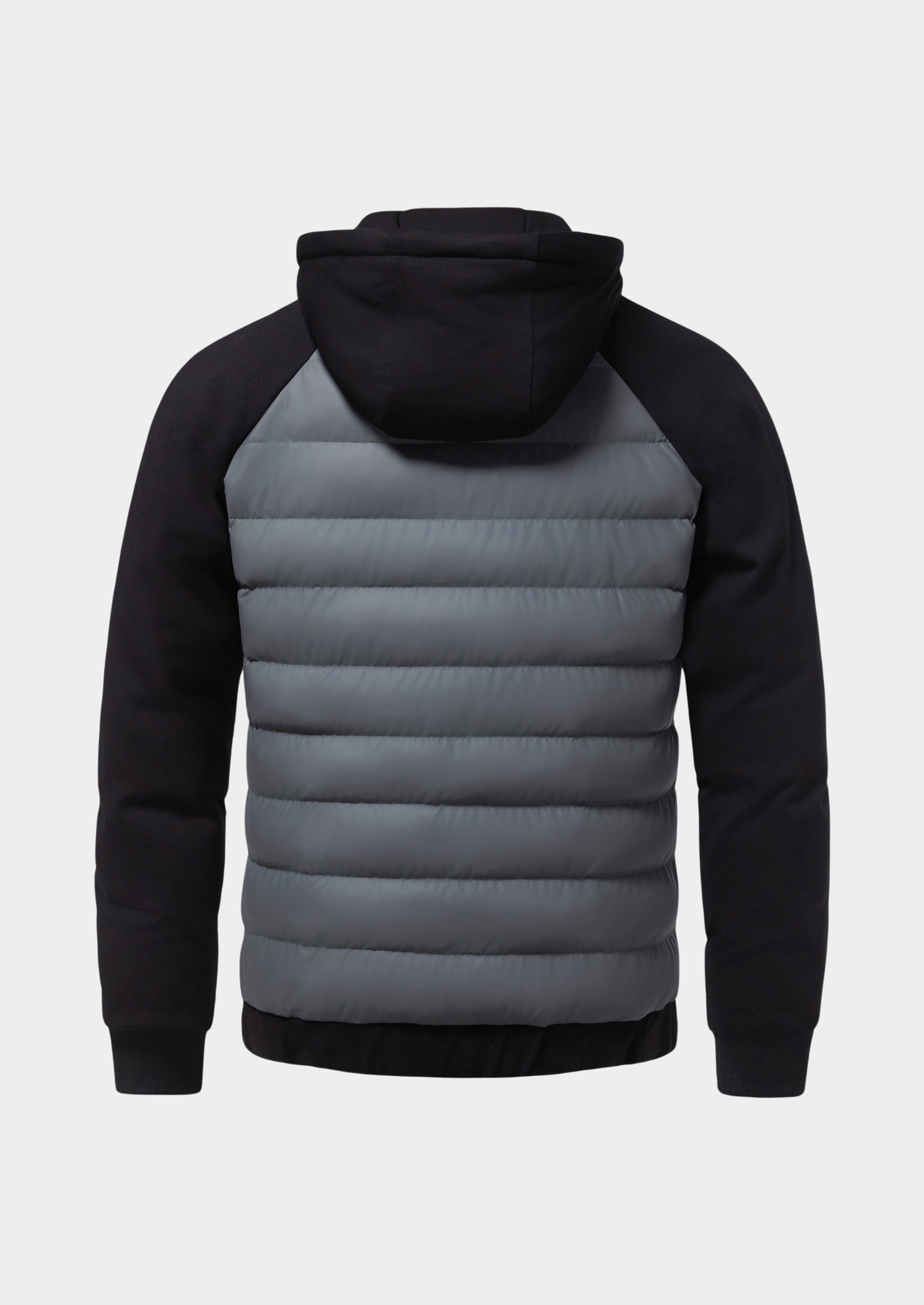 Men’s Chevron Quilted Hooded Jacket with Zippered Pockets