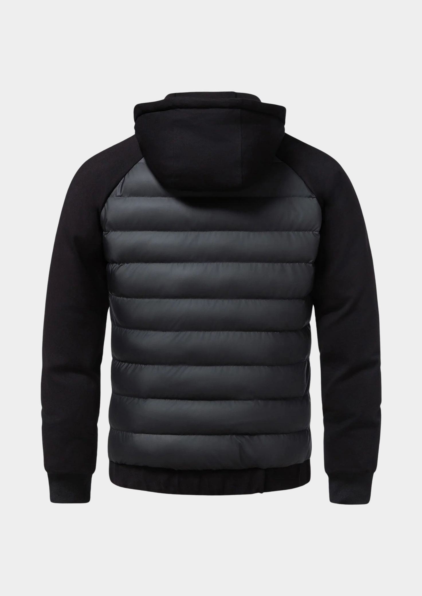 Men’s Chevron Quilted Hooded Jacket with Zippered Pockets