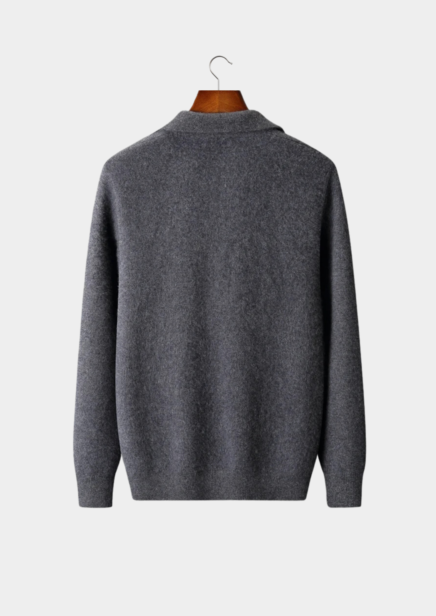 Men’s Collared Full-Zip Cardigan with Side Pockets